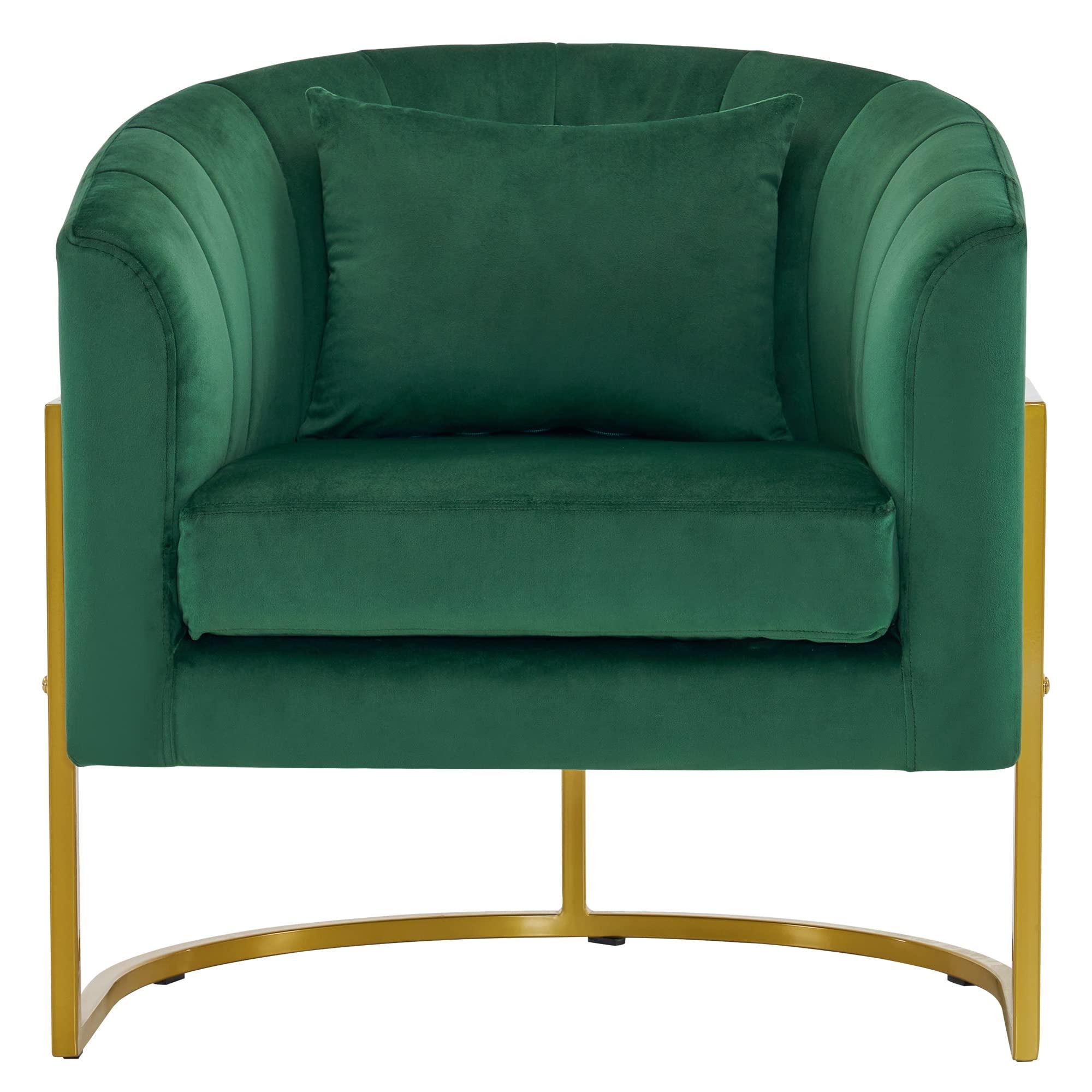 BarberPub BarberPub Living Room Chair, Nail Tech Chair with Cushion, Manicure Armchair for Nail Technician, Spa Salon Equipment for Manicurist, Vanity Makeup Beauty Station 3513 (Dark Green)