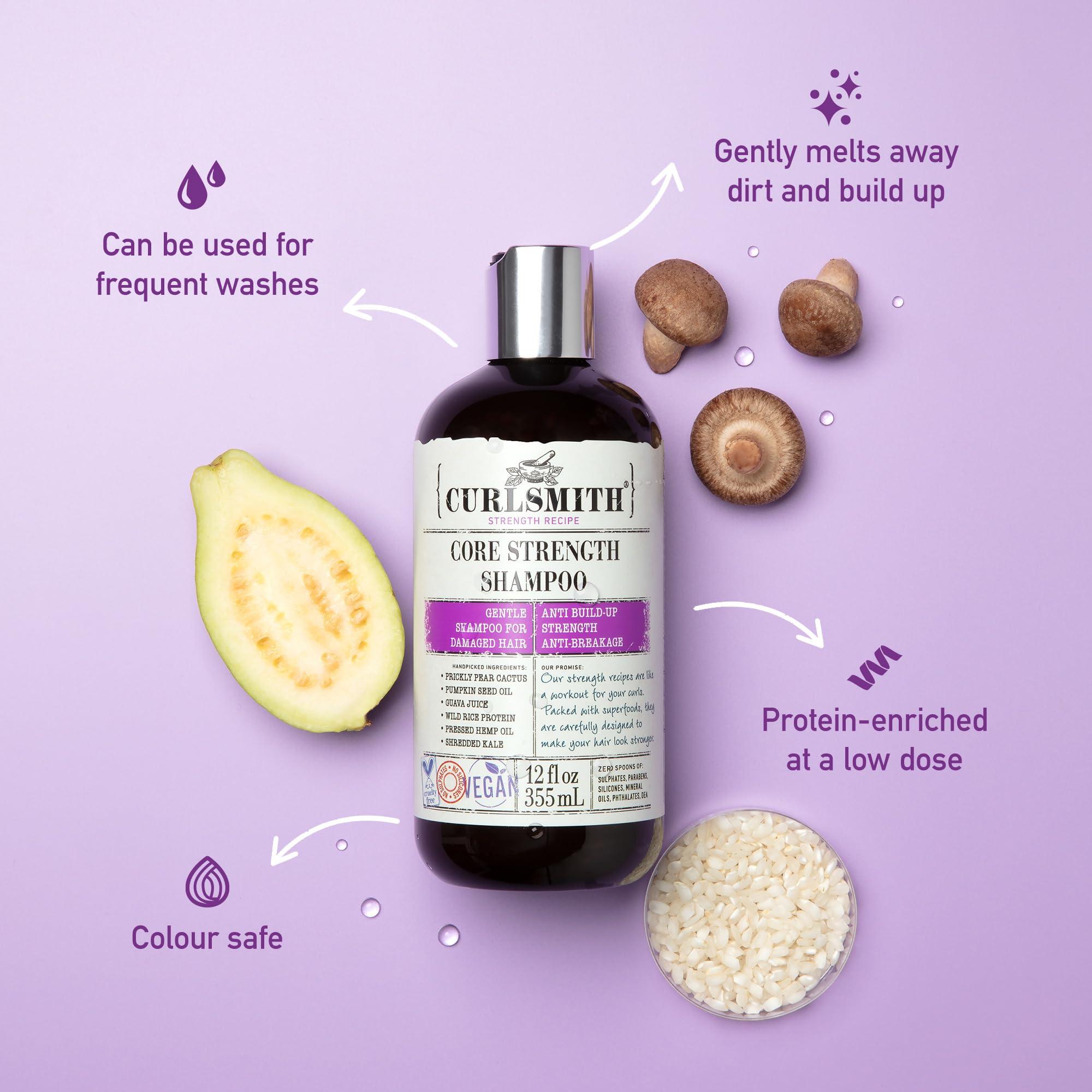 CURLSMITH CURLSMITH – Core Strength Shampoo, Gentle Protein-Rich for Frequent Use (32 fl oz)