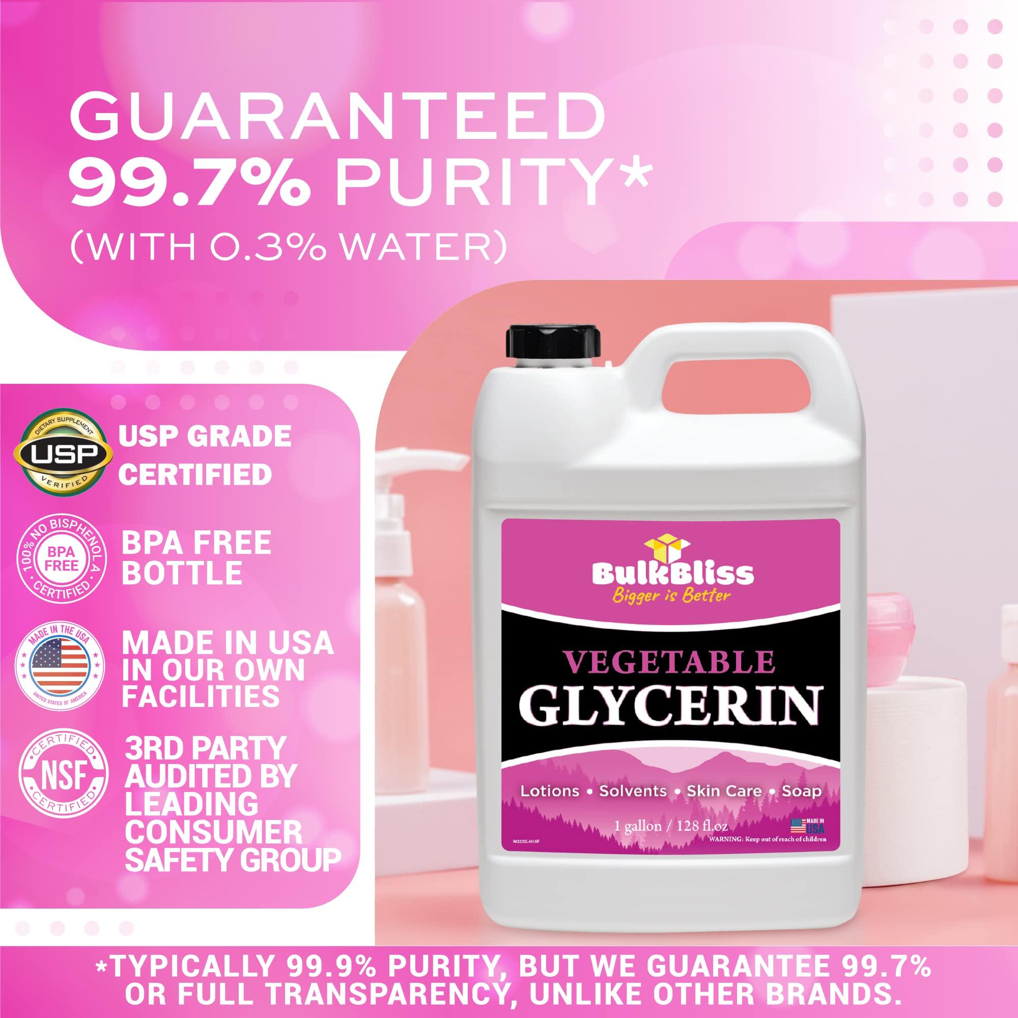 BulkBliss BulkBliss Vegetable Glycerine Food Grade, Non-GMO for Skin, Crafts - 1 Quart Glycerin Liquid (32oz)