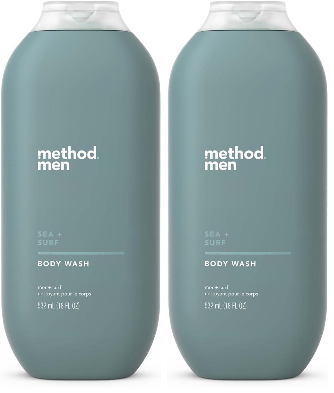 Method Method Men Body Wash, Sea + Surf, Paraben and Phthalate Free, 18 fl oz (Pack of 2)