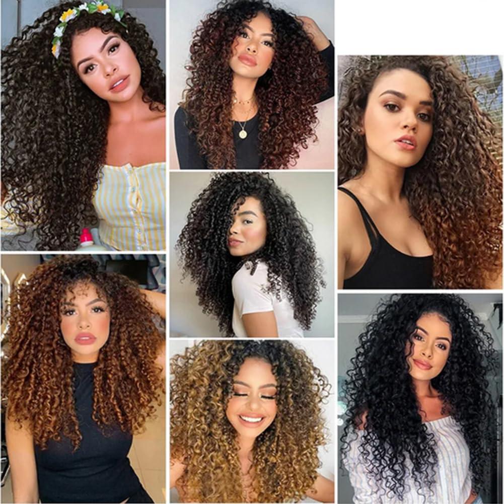 Kiss darling LASHES 3B 3C Afro Curly Human Hair Clip In Extensions Kinky Curly Ombre Natural Black To Auburn Brown #30 Color Curly Hair Extensions Clip In Human Hair Two Tone T#1B/30 14\"