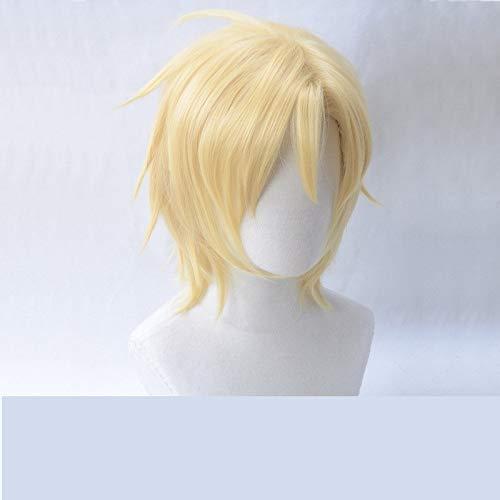 N\W AHJSN Hot Anime Banana Fish Ash Lynx Wigs Aslan Jade Callenreese Golden Cosplay Wig Heat Resistant Cosplay Wig+ Wig Cap