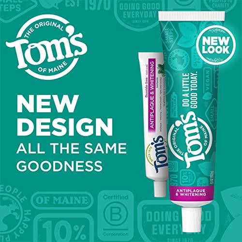 Tom's of Maine Tom's of Maine Fluoride-Free Antiplaque & Whitening Natural Toothpaste, Peppermint, 4.2 oz. 3-Pack (Packaging May Vary)