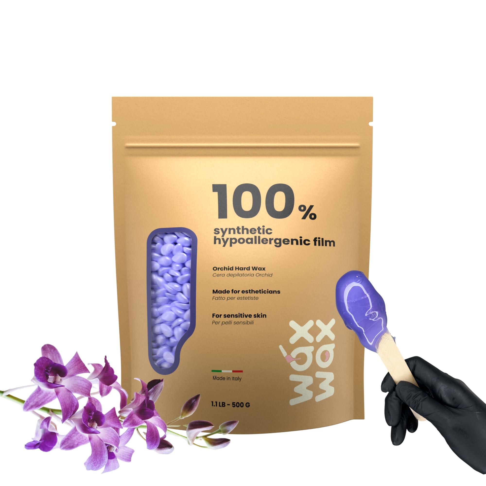 Wax Wax Wax Wax - Hard Wax Beads (1.1lb/500g) - Hypoallergenic & Natural Polymer - Pain-Free, Low Temperature, No Strips Required, Hair Growth Prevention & Easy to Remove. (Orchid - Hypoallergenic)