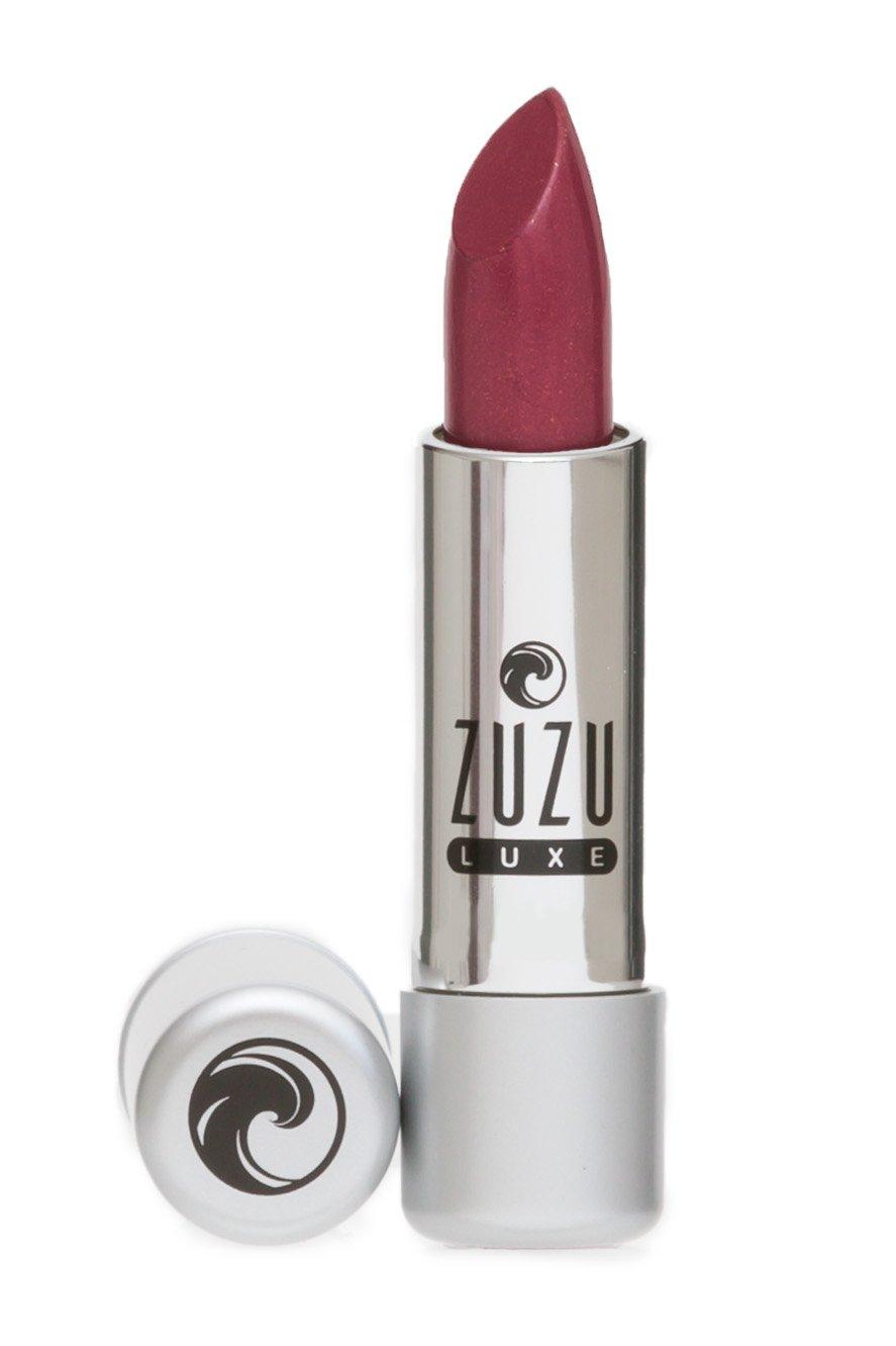 Zuzu Luxe Zuzu Luxe Lip Color Lipstick (Indulgence - Reddish Plum/Warm Shimmer), Natural Ultra-Hydrating Lipstick, Paraben Free, Vegan, Gluten-free, Cruelty-free, Non GMO, 0.13 oz