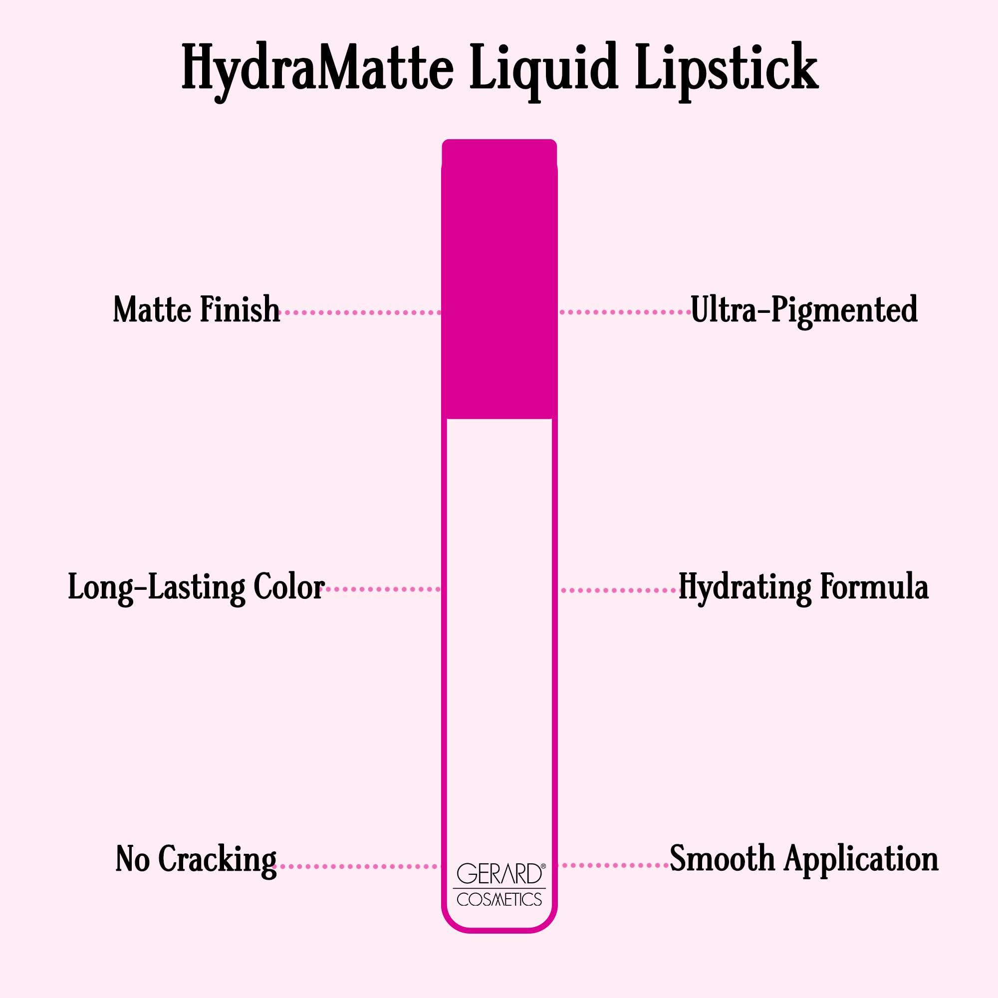 Gerard Cosmetics Gerard Cosmetics HydraMatte Liquid Lipstick Bare It All, Mauve Lipstick with Matte Finish, Long Lasting and Non Drying, Super Pigmented Fully Opaque Lip Color