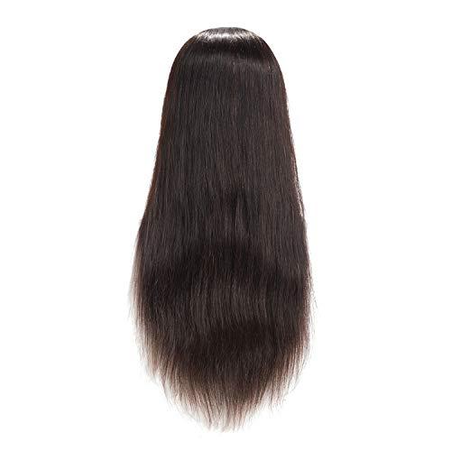 training head 24"-26" 100% Human hair Mannequin head Training Head Cosmetology Manikin Head Doll Head with free Clamp (Black Hair)