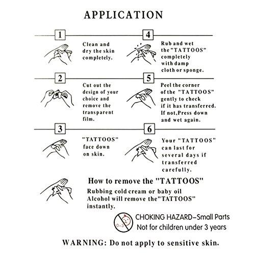 allydrew ALLYDREW Large Metallic Gold Silver and Black Body Art Temporary Tattoos, Circle Motifs, Hieroglyphs_1