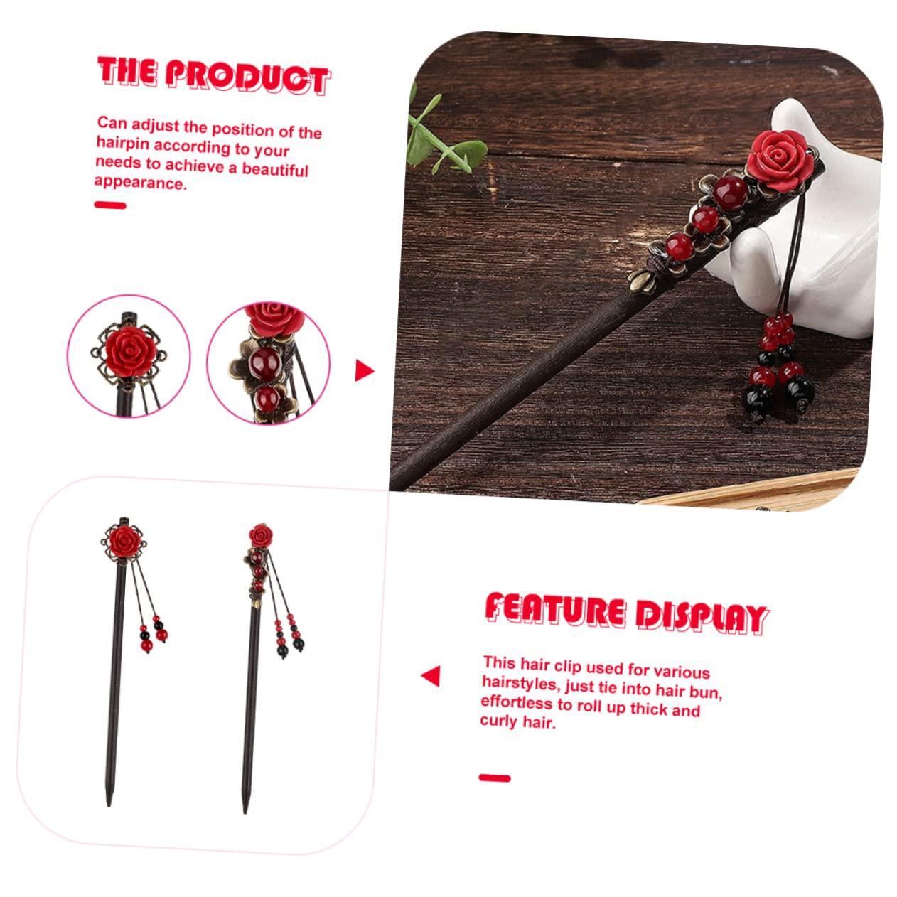 NOLITOY NOLITOY 2 Hair Chopsticks Chinese Hair Sticks Flower Hair Pins Hair Clips for Buns for Parties