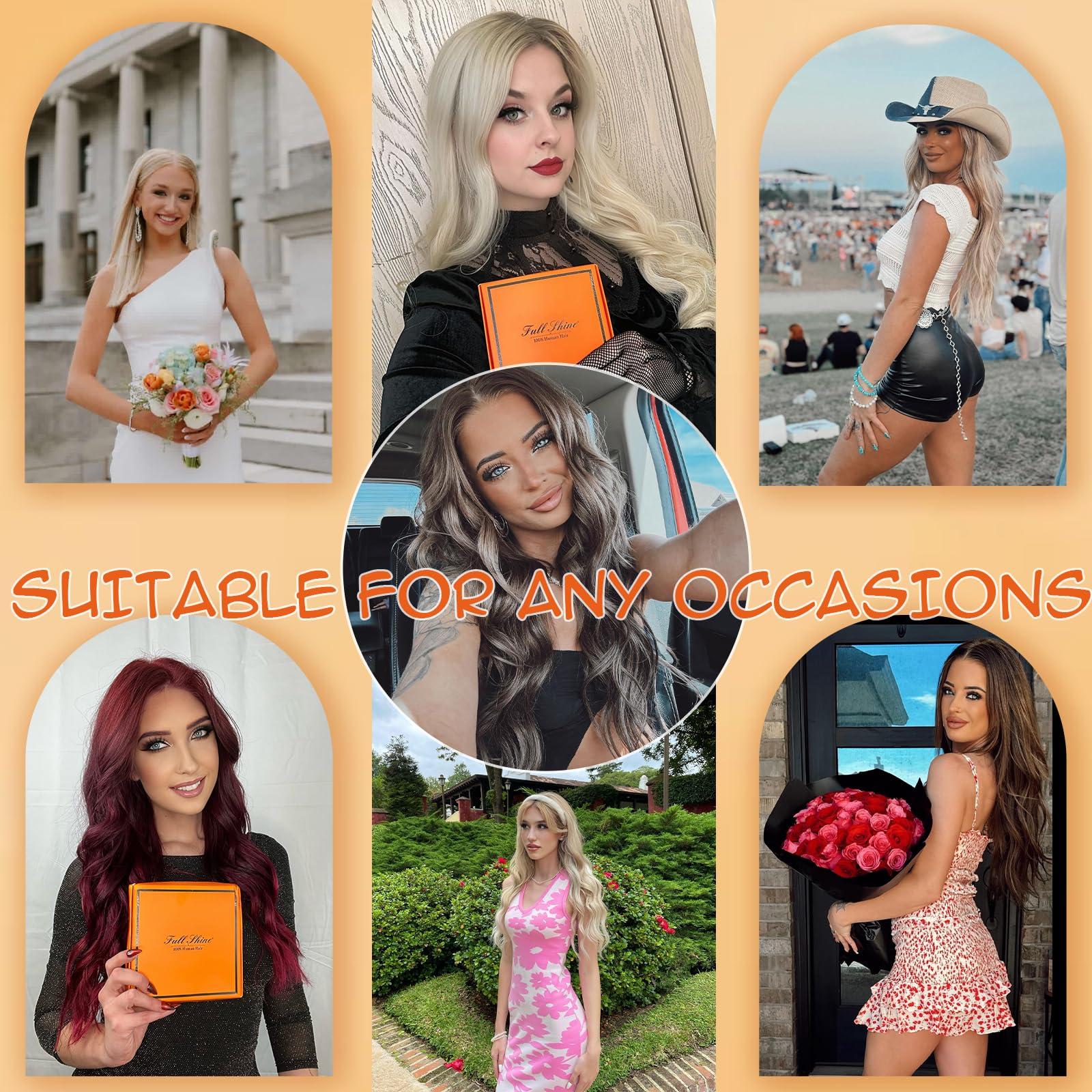 Full Shine Full Shine Invisible Tape in Hair Extensions Human Hair 18 Inch Off Black Fading to Chestnut Brown and Honey Blonde 20 Pcs Seamless Tape in Extensions Skin Weft Hair Extensions Real Human Hair 50g