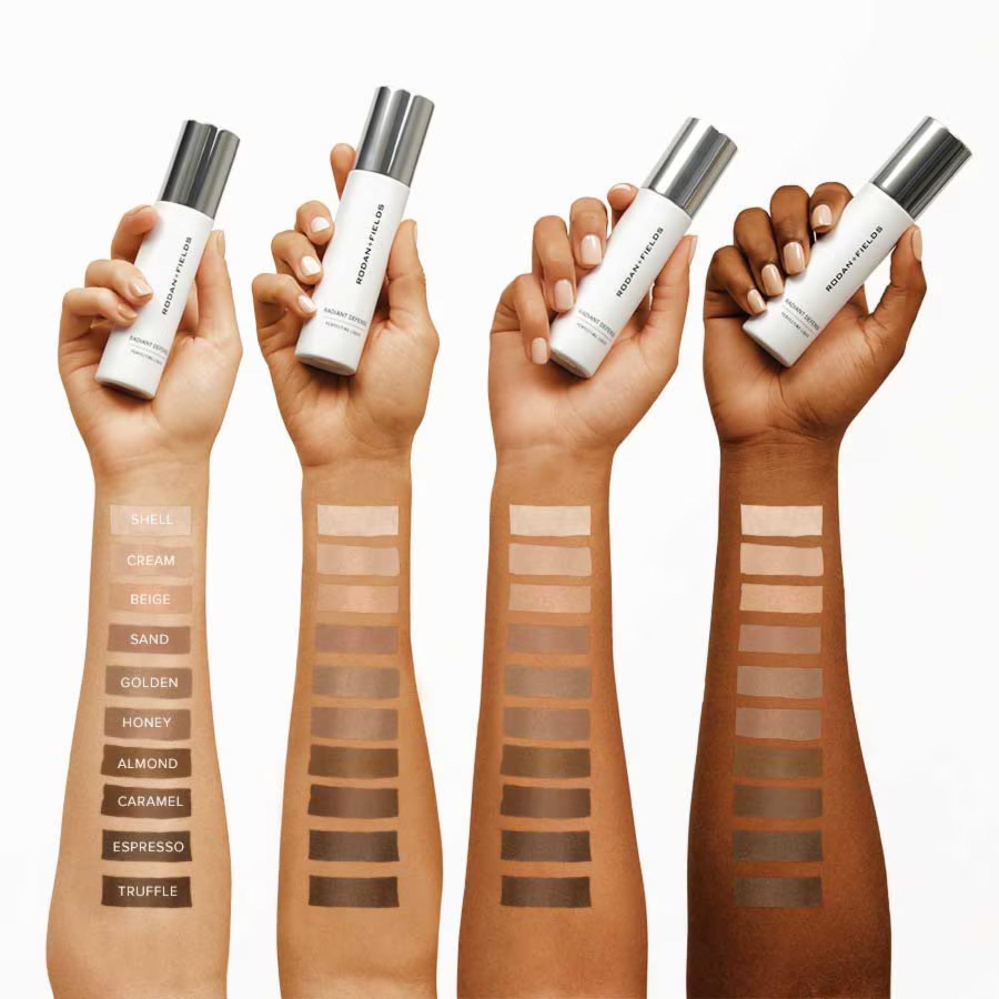 RODAN + FIELDS RODAN + FIELDS Radiant Defense Perfecting Liquid SPF 30 - Sand, 50 mL, 4-in-1 Makeup & Skin Care Beauty Solution, Face Sunscreen, Moisturizer, Light Foundation