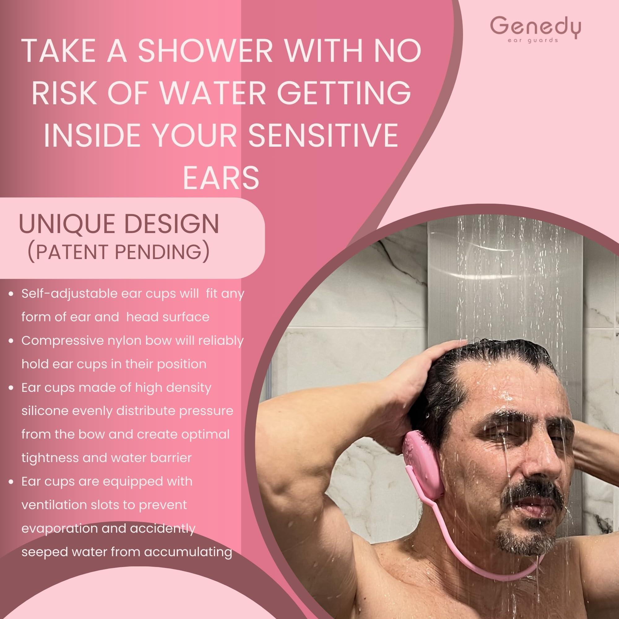 Genedy Genedy Ear Covers for Shower, Heat and Hair Dye Protection - Pink - Waterproof Ear Covers for Washing Hair - Reusable Silicone Ear Caps For Hair Dye - Ear Protectors From Heat Styling and Dryer