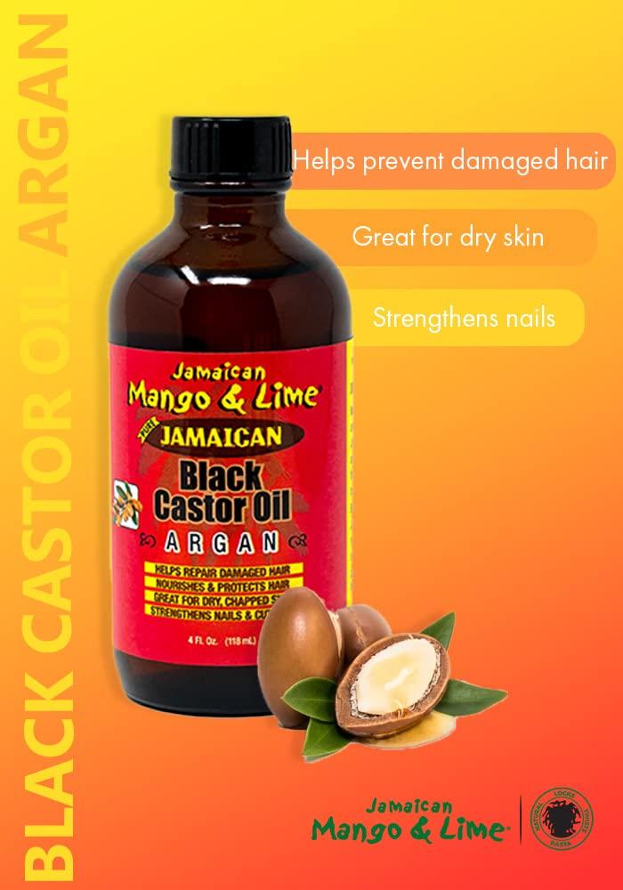 Jamaican Mango Jamaican Mango & Lime Black Castor Oil - Argan, Organic, 118 ml (Pack of 1)