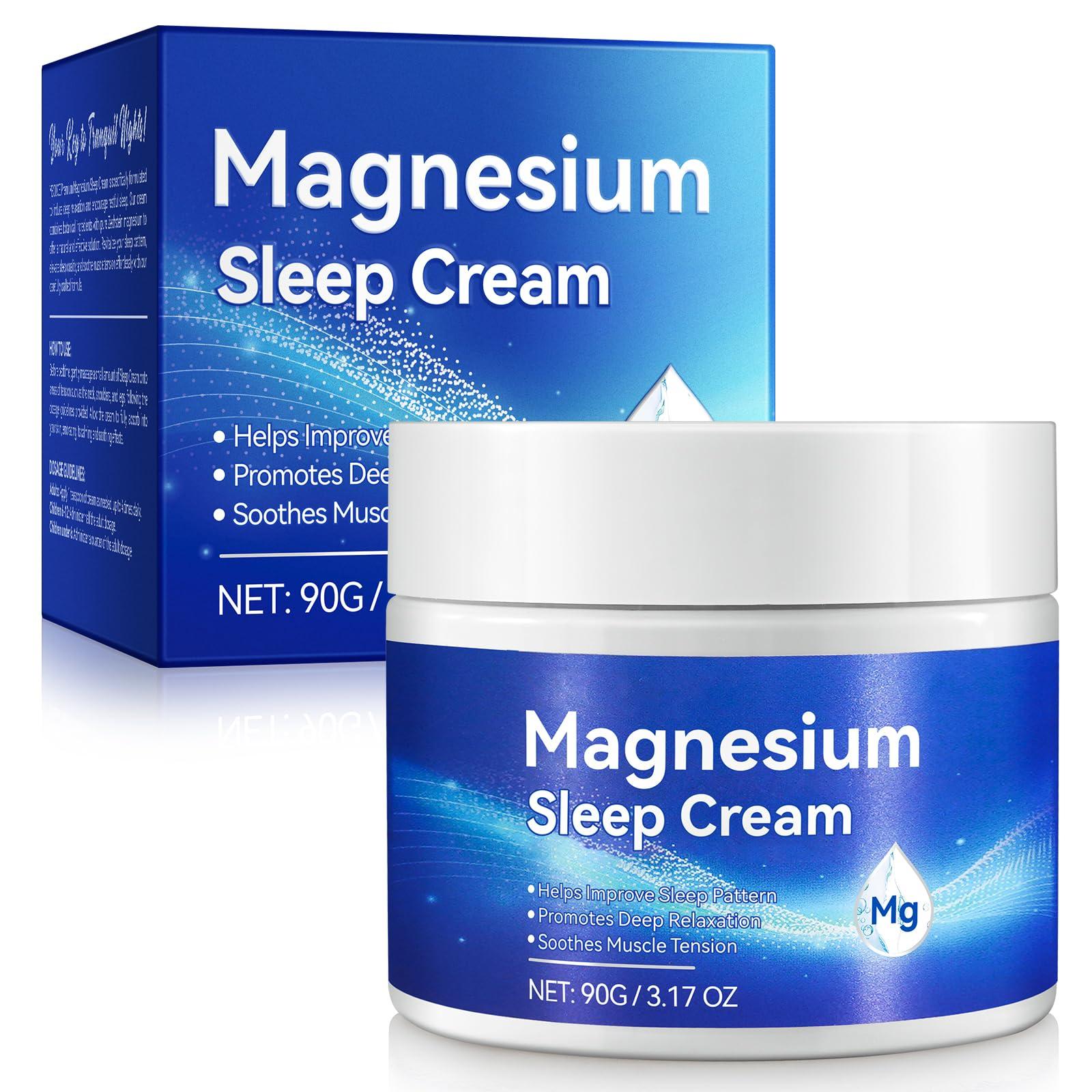 QJCWXIAOX QJCWXIAOX Magnesium Cream,Topical Magnesium Cream with Pure Zechstein Magnesium,Magnesium Lotion,Rich In Almond oil, Lavender, Vitamin E,Topical Magnesium Oil for Feet, 3.17 OZ