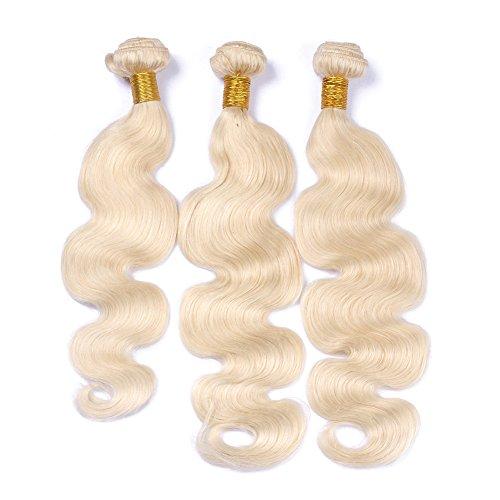 Tony beauty hair Tony Beauty Hair Russian Virgin Human Hair Bundles 3Pcs Blonde #613 Body Wave Wavy Hair Weaves Blonde Hair Extensions (16inch 16inch 16inch)