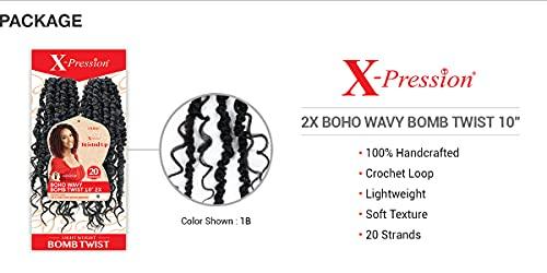 XPRESSION XPRESSION Outre Crochet Braids X-Pression Twisted Up 2X Boho Wavy Bomb Twist 10inch (5-pack, DRAFRU)