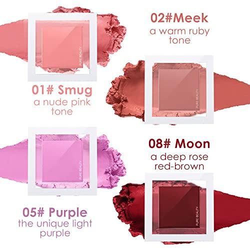 Jutqut Jutqut Cream to Powder Blush - Purple, Squishy Smooth Cushiony face makeup for Cool Tone Skin Matte Cheek Tint Breathable Cream Blush for Cheeks, All Day wear Blendable Creamy Flush