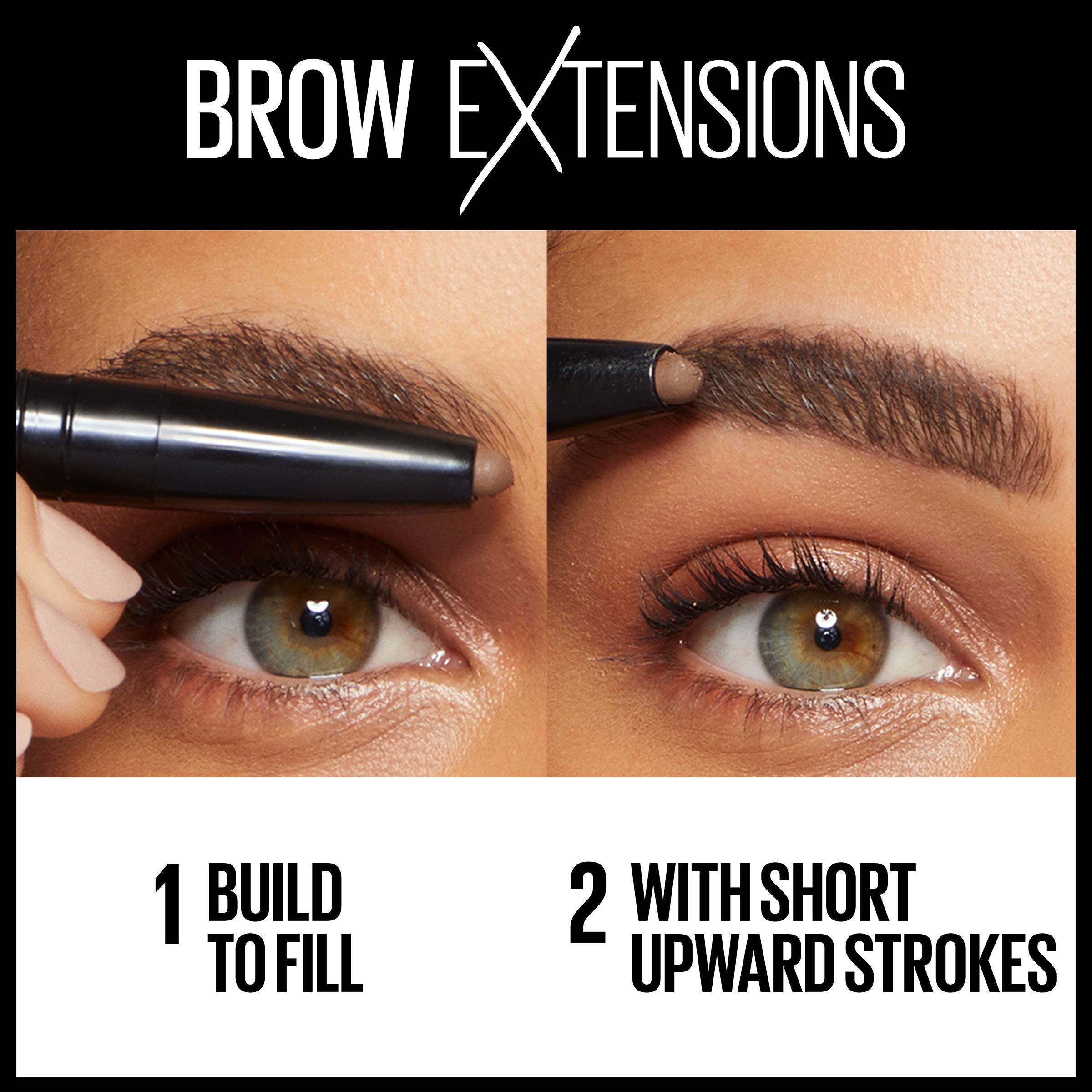Maybelline New York Maybelline Brow Extensions Fiber Pomade Crayon Eyebrow Makeup, Medium Brown, 1 Count