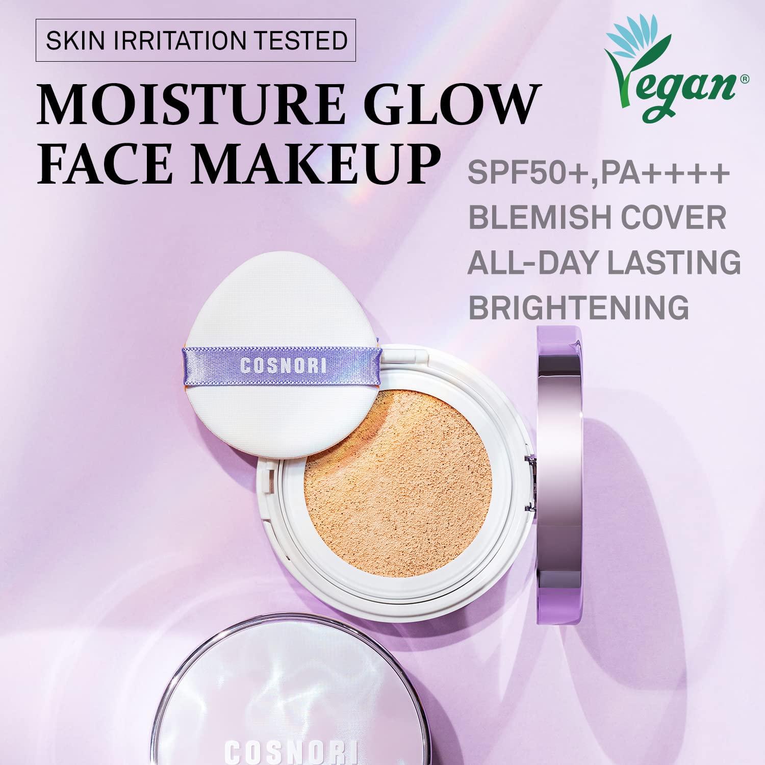 COSNORI COSNORI Panthenol Barrier Cushion Foundation -Lightweight Formula to Cover Pores & Blemishes Moisture Dewy Glowing Finish Long Wearing Formula, 0.41 fl.oz. (01 Ivory)