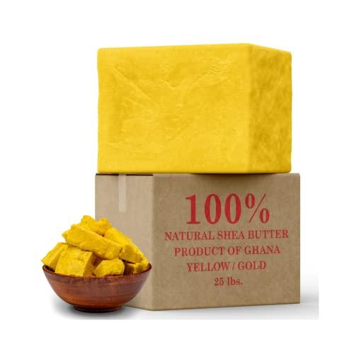 Plant Guru Raw African Shea Butter 3 lbs. Bulk 100% Pure Natural Unrefined YELLOW Grade A - Ideal Moisturizer For Dry Skin, Body, Face And Hair Growth. Great For DIY Soap and Lip balm Making.