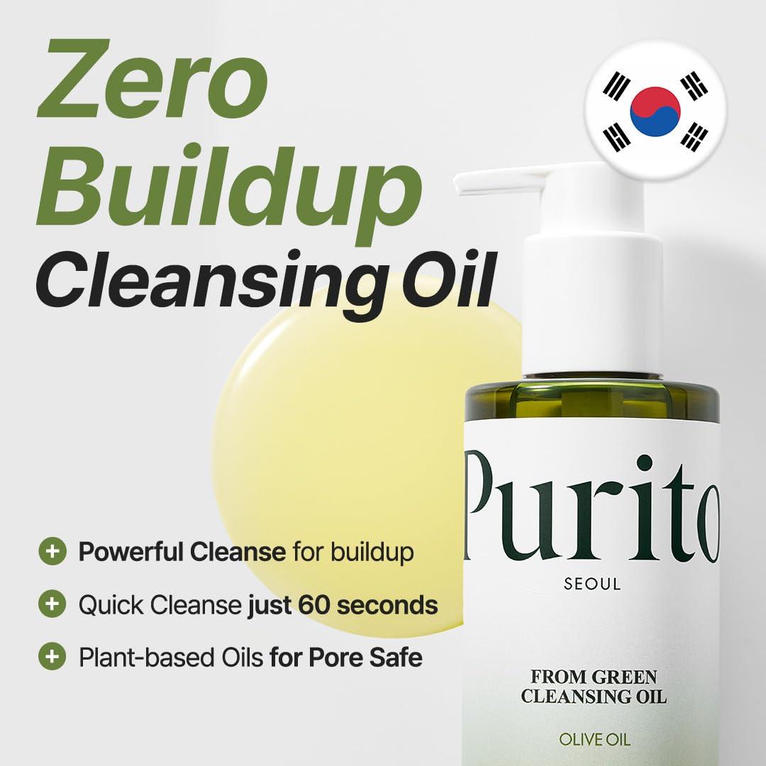 PURITO PURITO From Green Cleansing Oil 6.76 fl.oz / 200ml Gentle Facial Cleanser, Cruelty-free & Vegan, Nature-derived Oils (Renewal)
