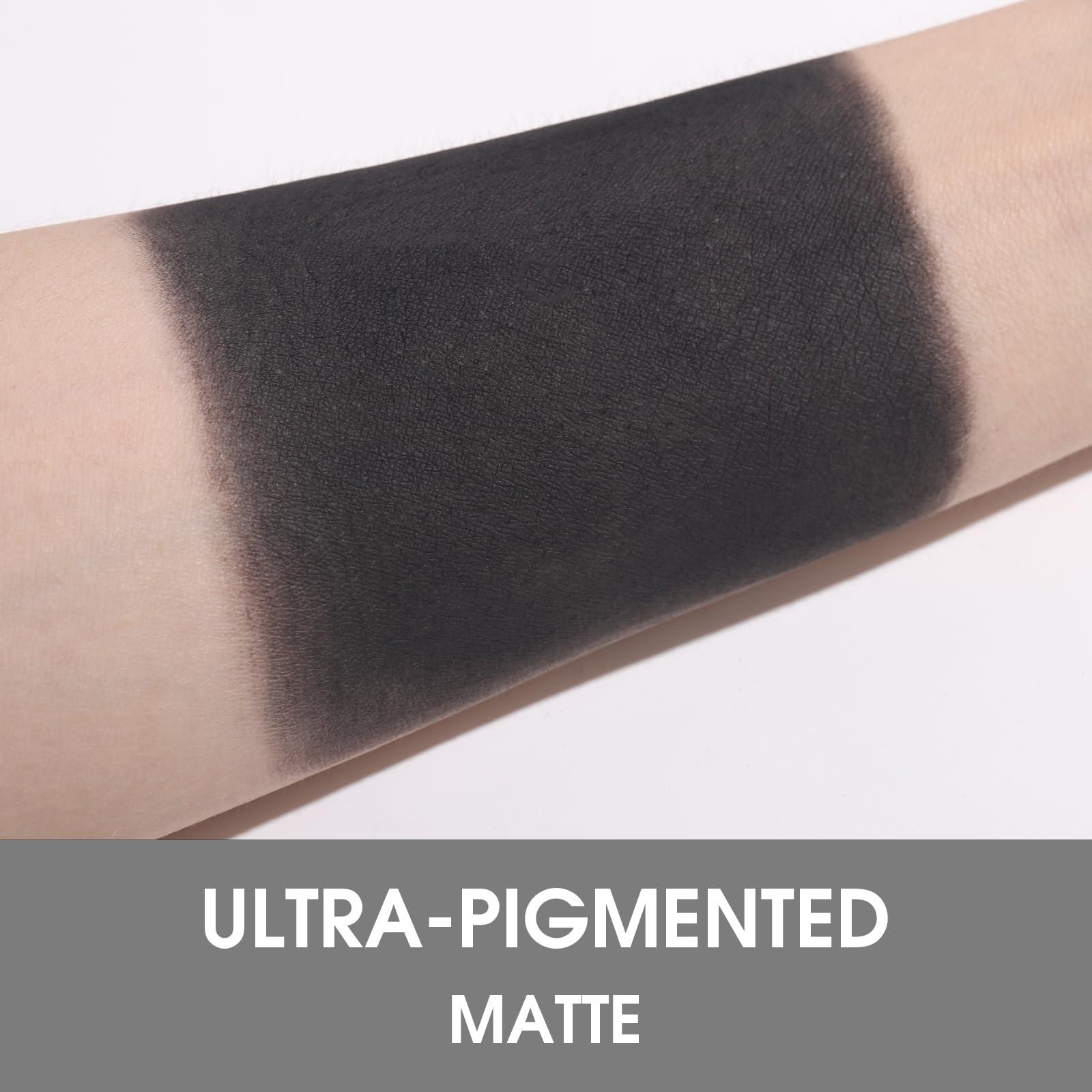 UCANBE UCANBE Dark Black Single Eyeshadow Palette, Matte Eye Shadow for Smoky Emo Goth Makeup, Professional Highly Pigmented Long-Lasting Waterproof Make Up Pallet