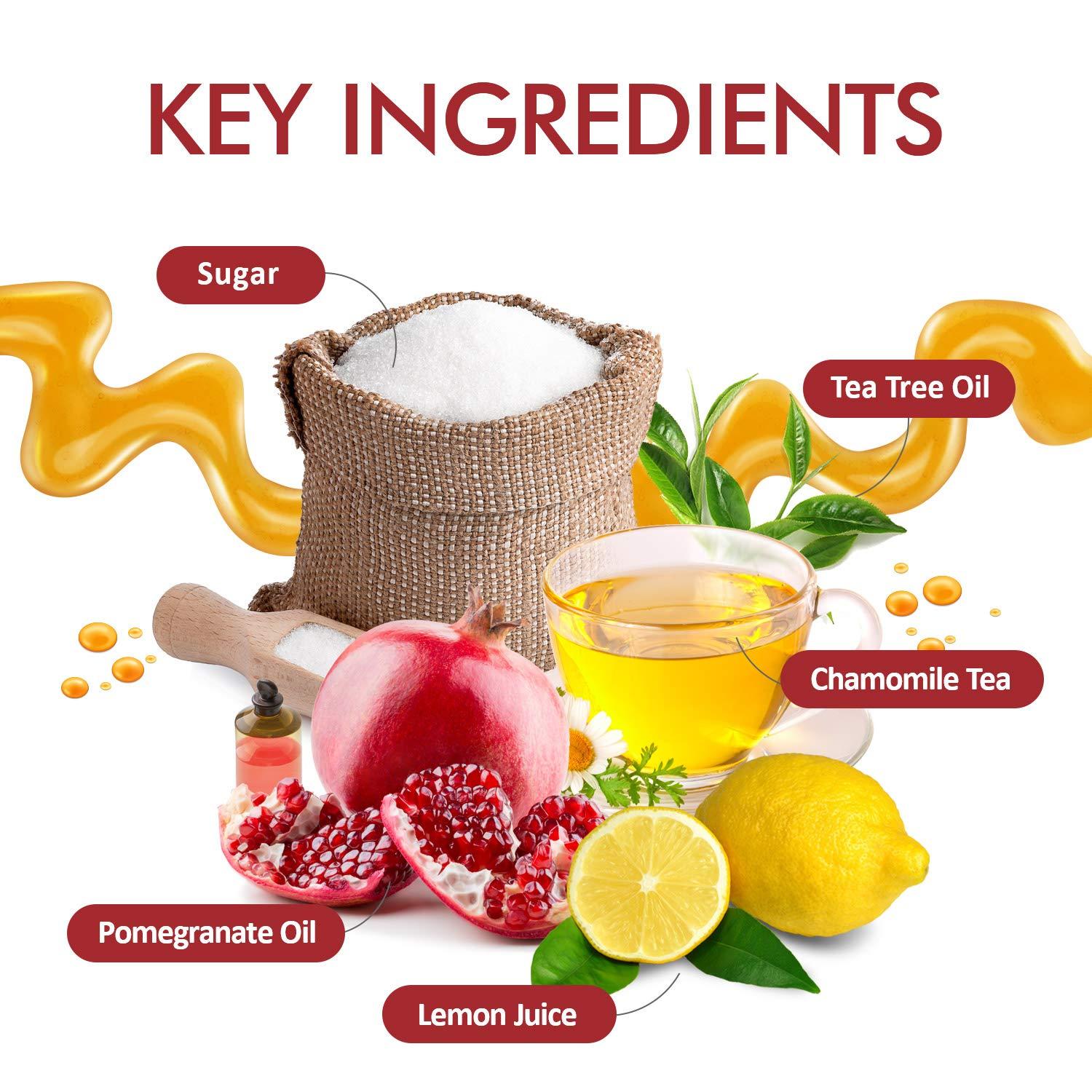 MOOM MOOM Organic Eyebrow Waxing Kit with Pomegranate Oil & Chamomile - Natural Sugar Hair Removal Glaze with 12 Reusable Strips & 4 Applicators for Sculpting 0.6 oz. 1 Pack