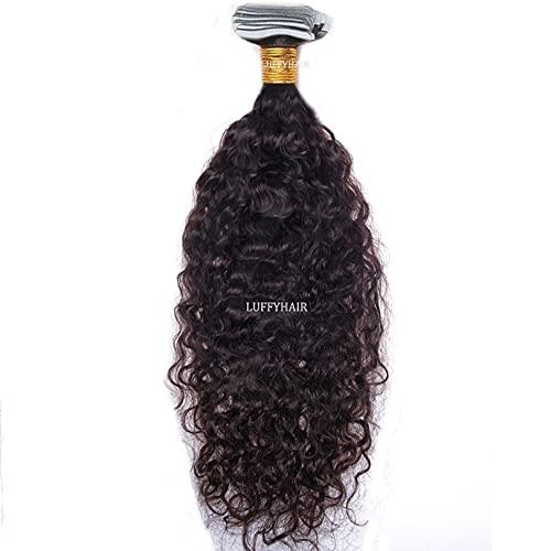 RJ HAIR Water Wave Tape in Hair Extensions 40 Pieces Full Head Brazilian Human Hair invisible Seamless Skin Weft (24inch 40Pieces, #27(Honey Blonde))