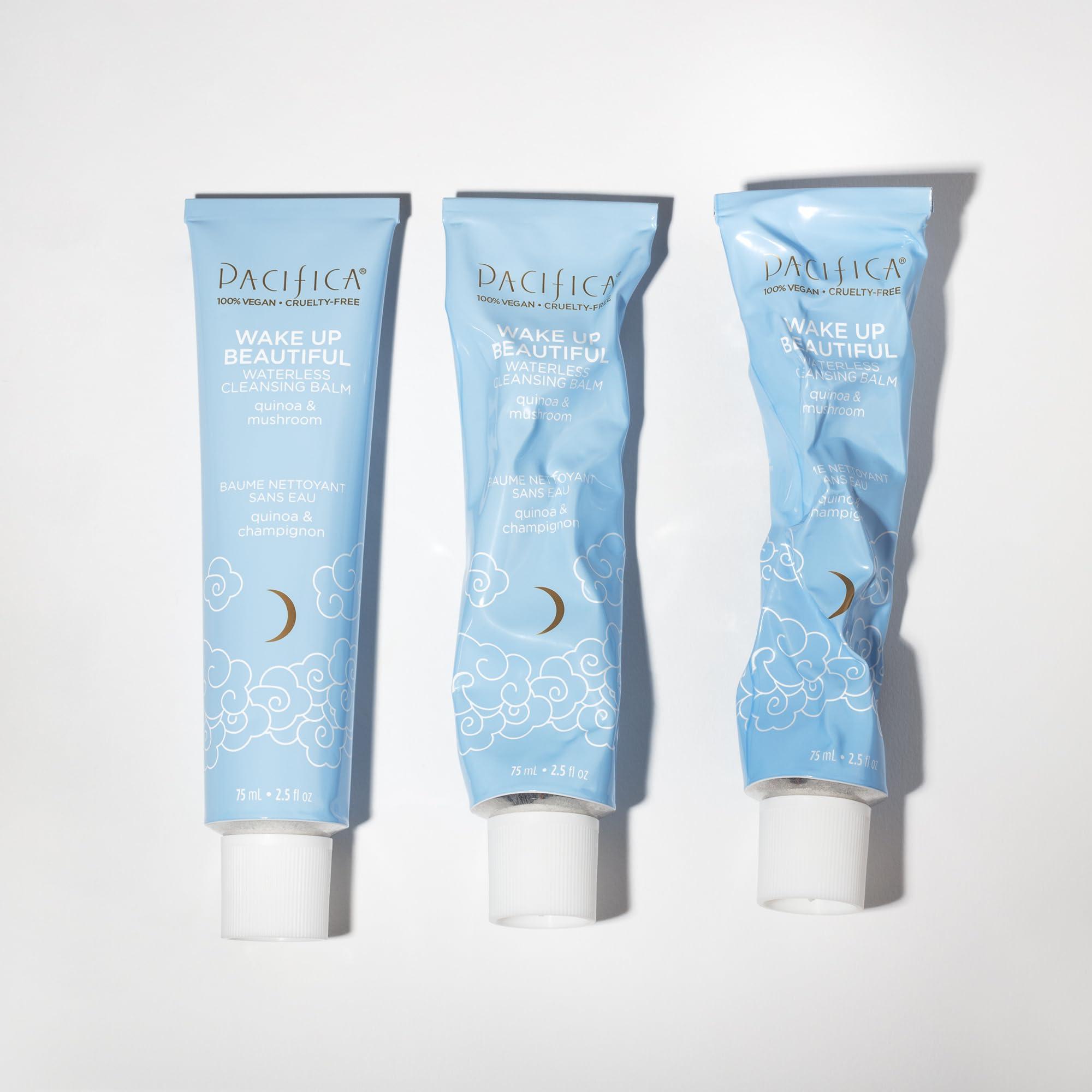 Pacifica Pacifica Wake Up Beautiful Cleansing Balm & Makeup Remover - 2-in-1 Waterless Face Cleanser for Dry & Sensitive Skin, Hydrating No-Rinse Balm Dissolves Stubborn Makeup, 2.5oz