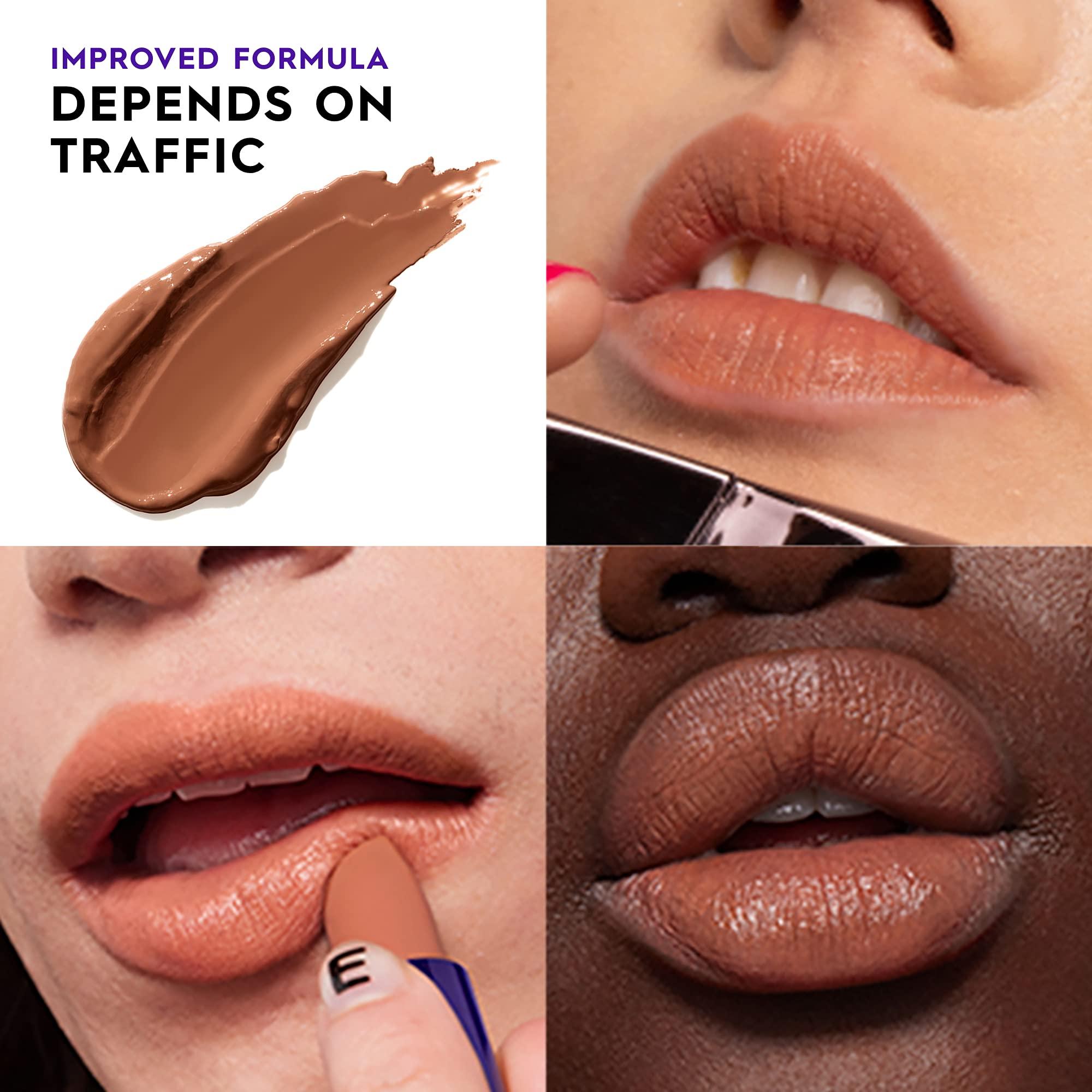 URBAN DECAY URBAN DECAY Vice Hydrating Lipstick (Depends on Traffic - Medium Warm Nude - Cream Finish), Creamy Formula, Moisturizing Lip Color with Aloe Vera & Avocado Oil, Vegan, Cruelty-free - 0.11 oz