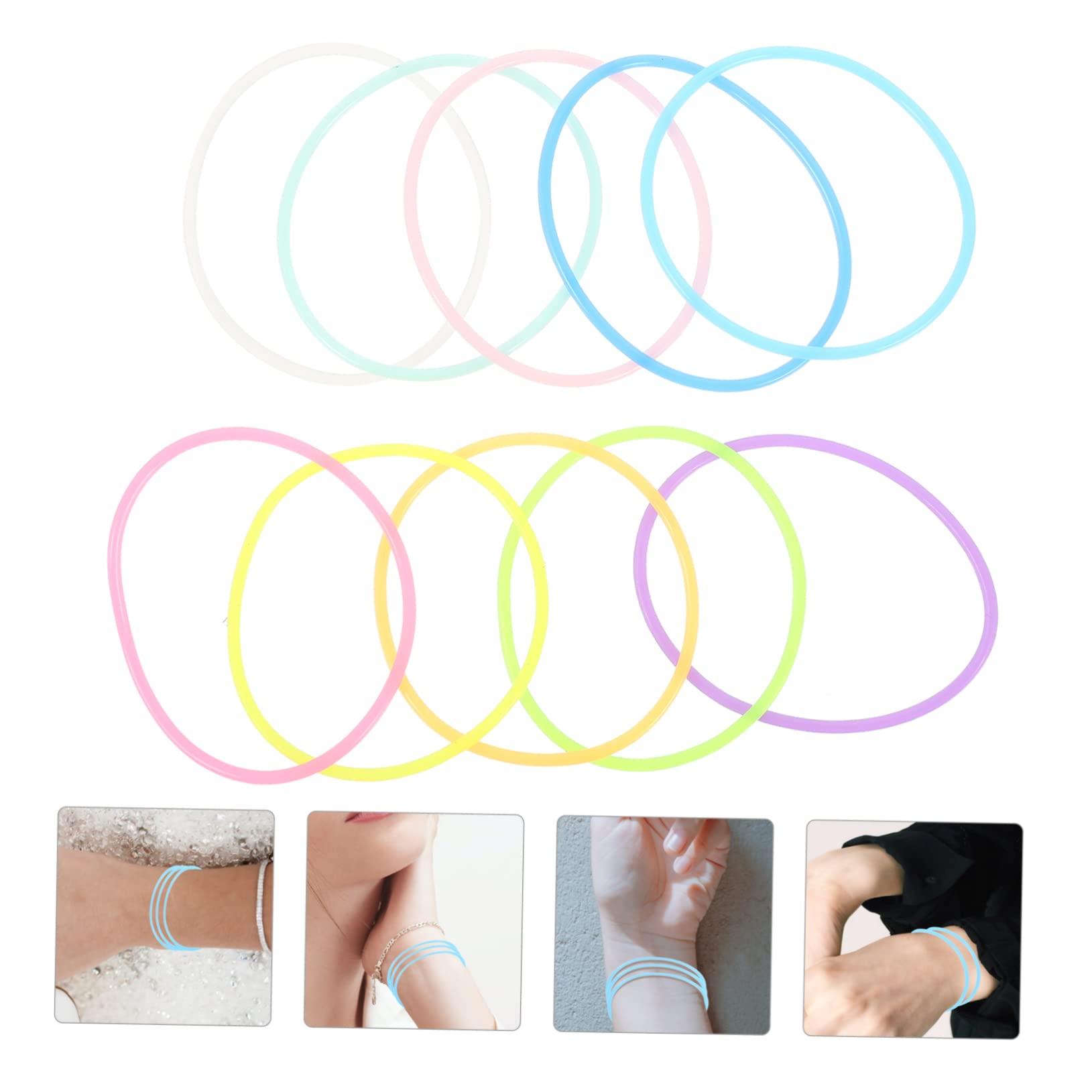 ABOOFAN ABOOFAN 150 Pcs Luminous Silicone Bracelet Women Bracelets Ponytail Hair Rubber Ties Bracelets for Women Wide Kids Rubber Bands for Hair Silicone Bands Elastic Band Girl Office