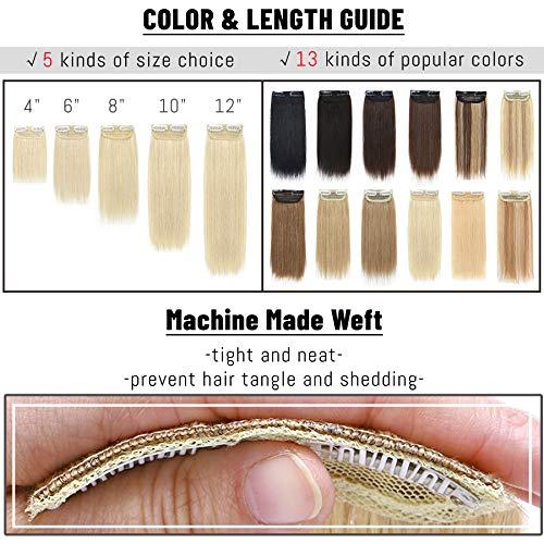 S-noilite S-noilite Clip in Hair Extensions for Short Hair 100% Real Human Hair 1PCS 2 Clips Clip in Hairpieces For Women with Thinning Hair Add Hair Volume 15g 10Inch-Natural Blonde
