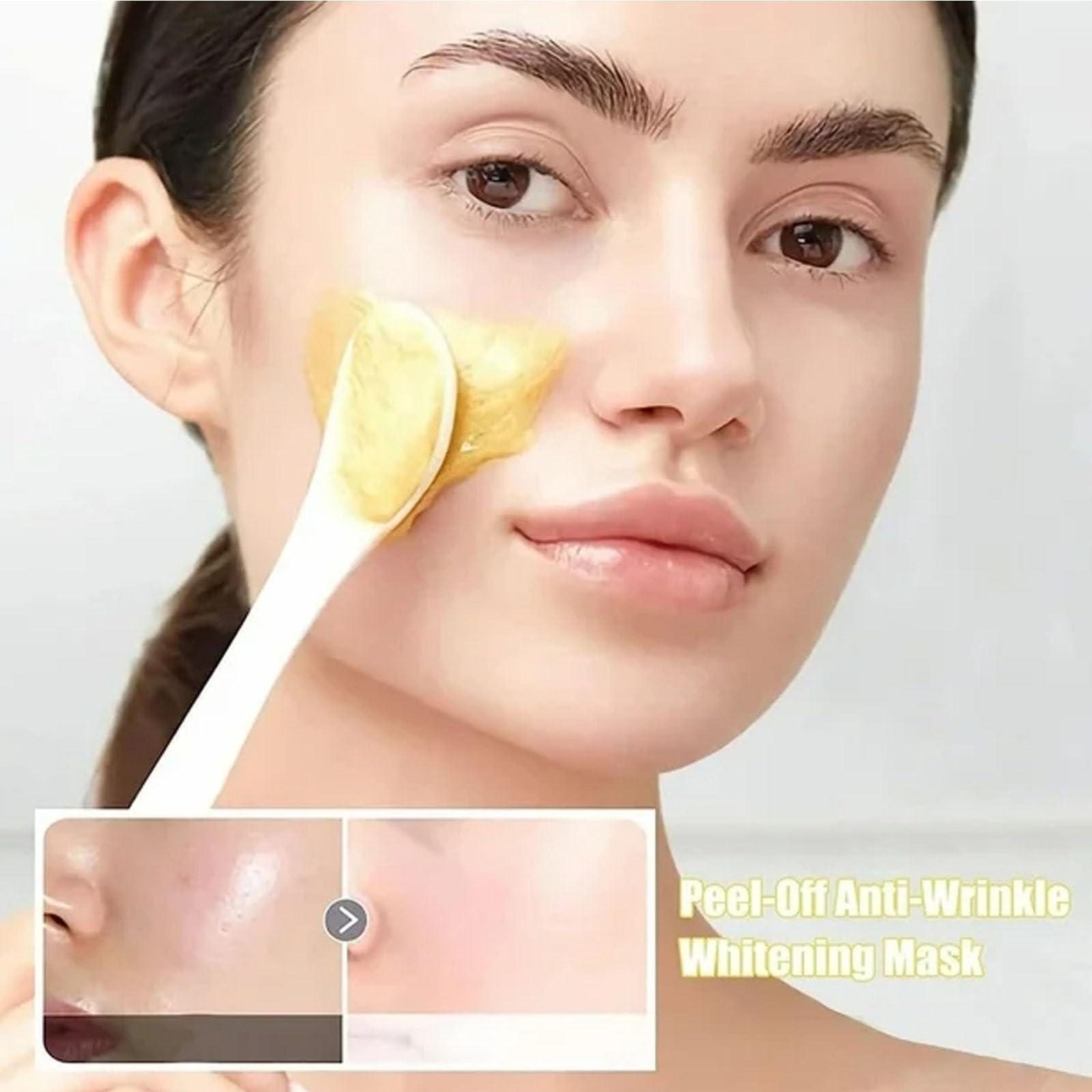 Jonissi Onebikiniha Gold Peel off Mask,Gold Foil Peel off Mask,Gold Peel off Mask,24k Gold Face Mask,Anti-Aging Gold Face Mask for Moisturizing Removes Blackheads,Reduces Fine Lines and Cleans Pores (3PCS)
