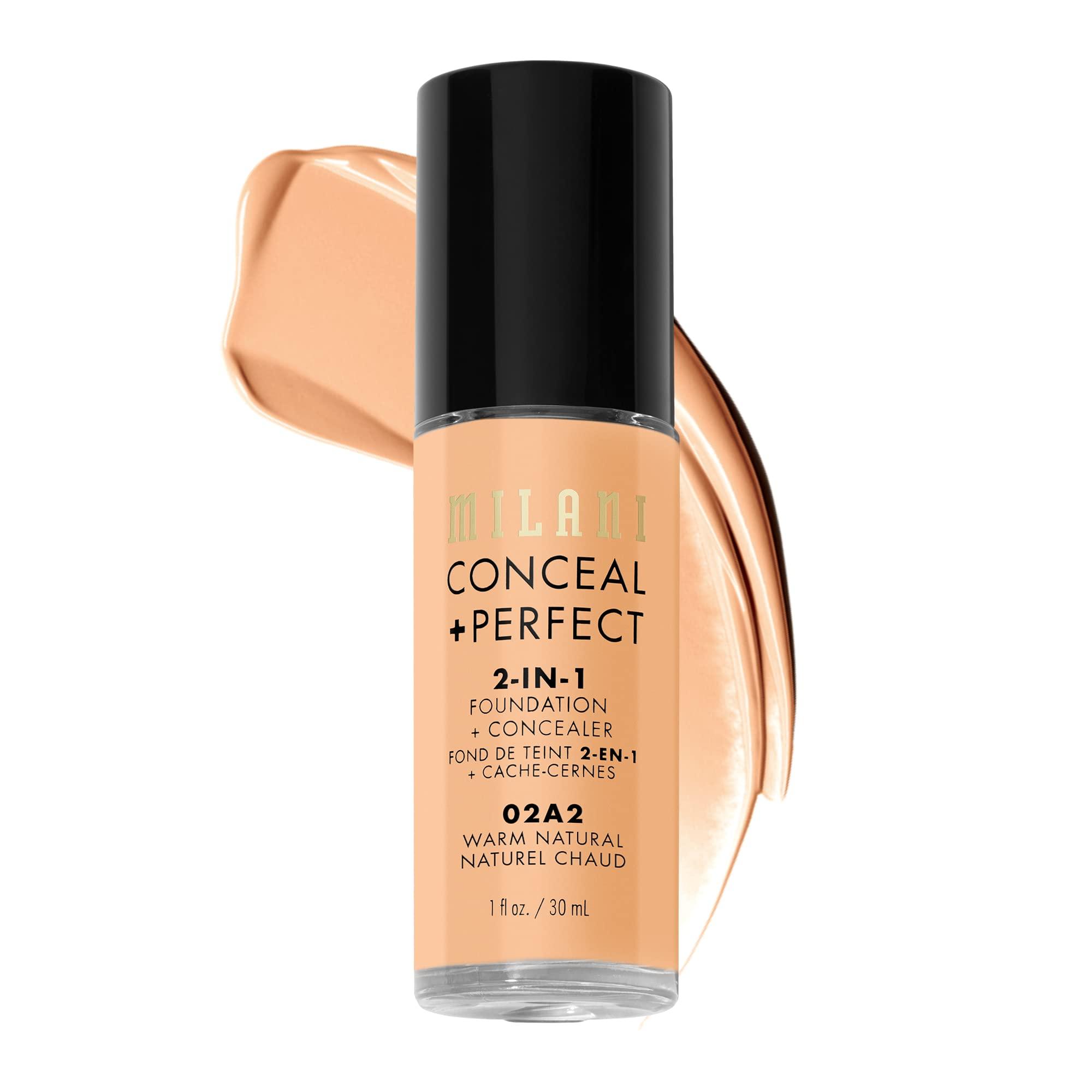 Milani Milani Conceal + Perfect 2-in-1 Foundation + Concealer - Warm Natural (1 Fl. Oz.) Cruelty-Free Liquid Foundation - Cover Under-Eye Circles, Blemishes & Skin Discoloration for a Flawless Complexion