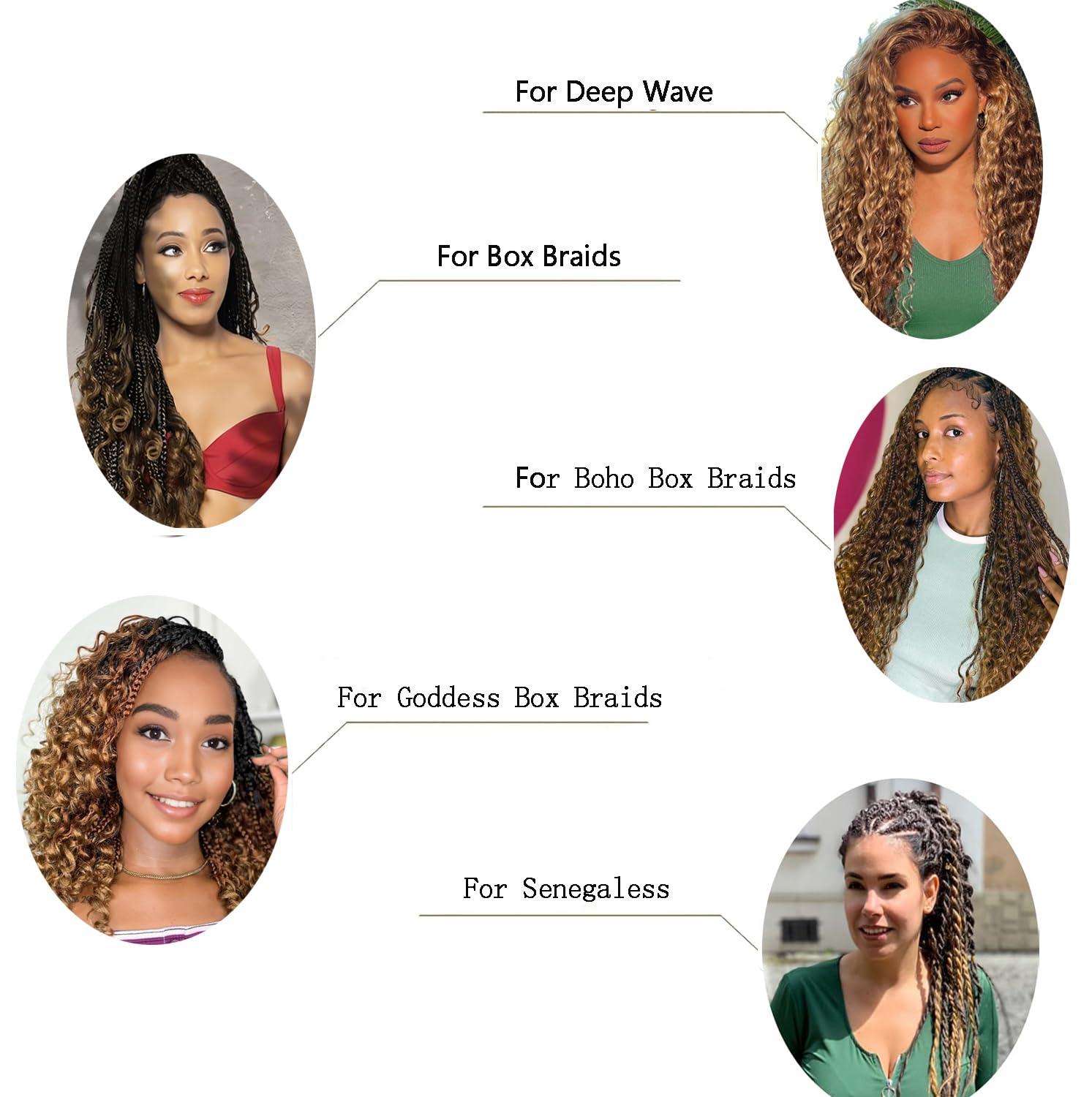 PECWU Deep Wave Bulk Human Hair for Braiding 100 Percent Human Braiding Hair for Boho Braids Unprocessed Virgin Hair Highlight 4/27 Wet and Wavy Braiding Hair No Weft Boho Knotless Braid 1bundle/50g (18\")
