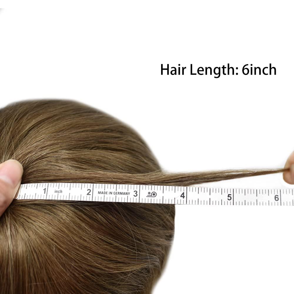 Hair Wonders Hair Wonders Men\'s Toupee Remy Human Hair Piece Men Lace Toupee For Men Bleached Knot Hair Replacement System Man Hairpieces Toupee 7x9 120% Light Medium To Medium Density #17 Dark Ash Blonde