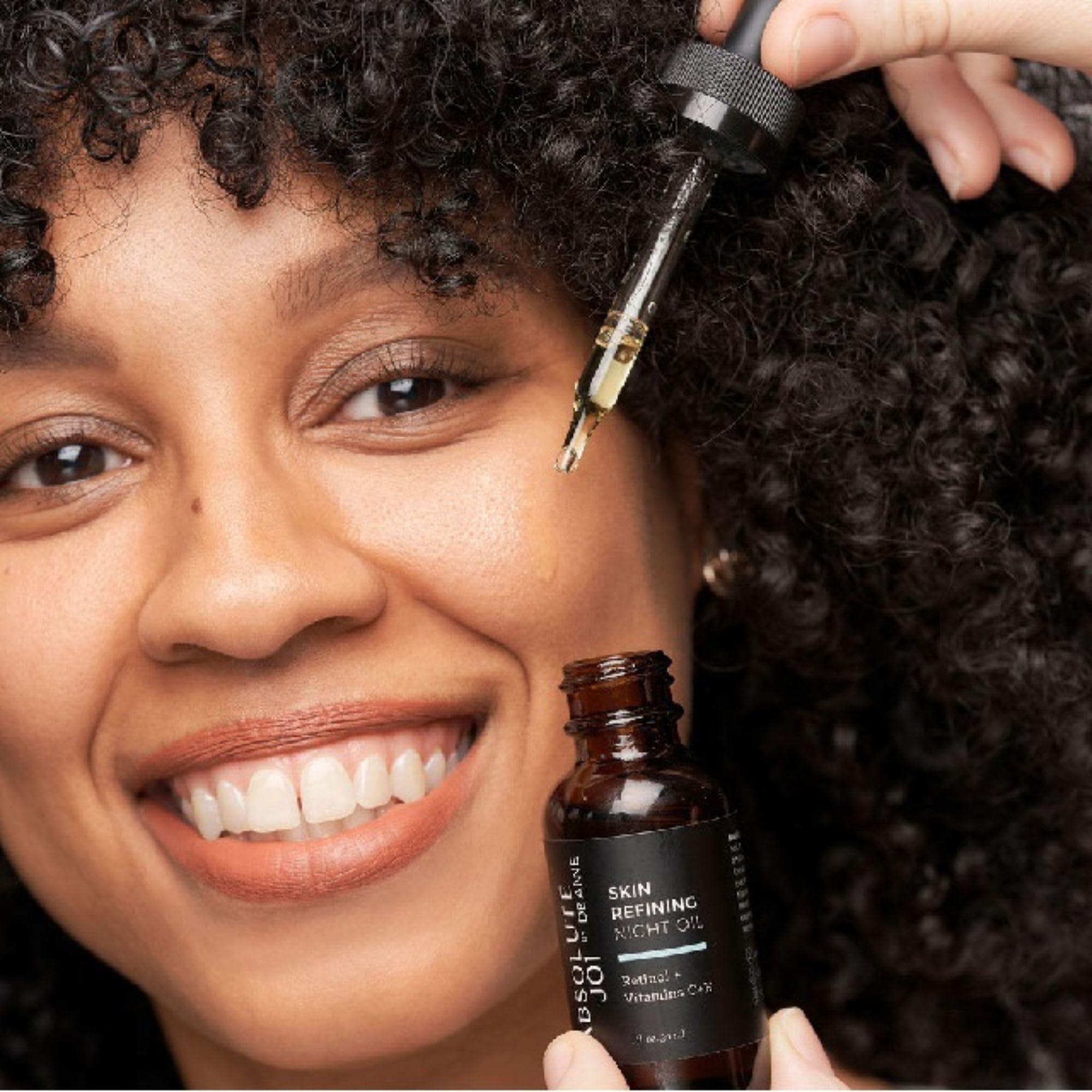 AbsoluteJOI Retinol Plus Vitamin C Skin Refining Night Oil for Fines Lines and Hyperpigmentation with Sensitive Skin Friendly Granactive Retinoid - Unscented - 1 Fl Oz Full Size