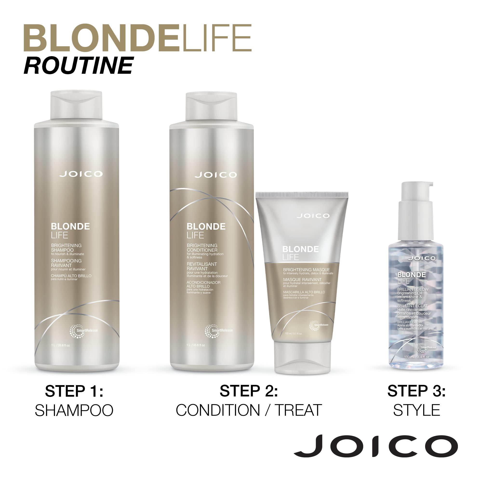 Joico Joico Blonde Life Brightening Conditioner | For Blonde Hair | Illuminate Hydration & Softness | Add Softness & Smoothness | Sulfate Free | With Monoi & Tamanu Oil | 33.8 Fl Oz