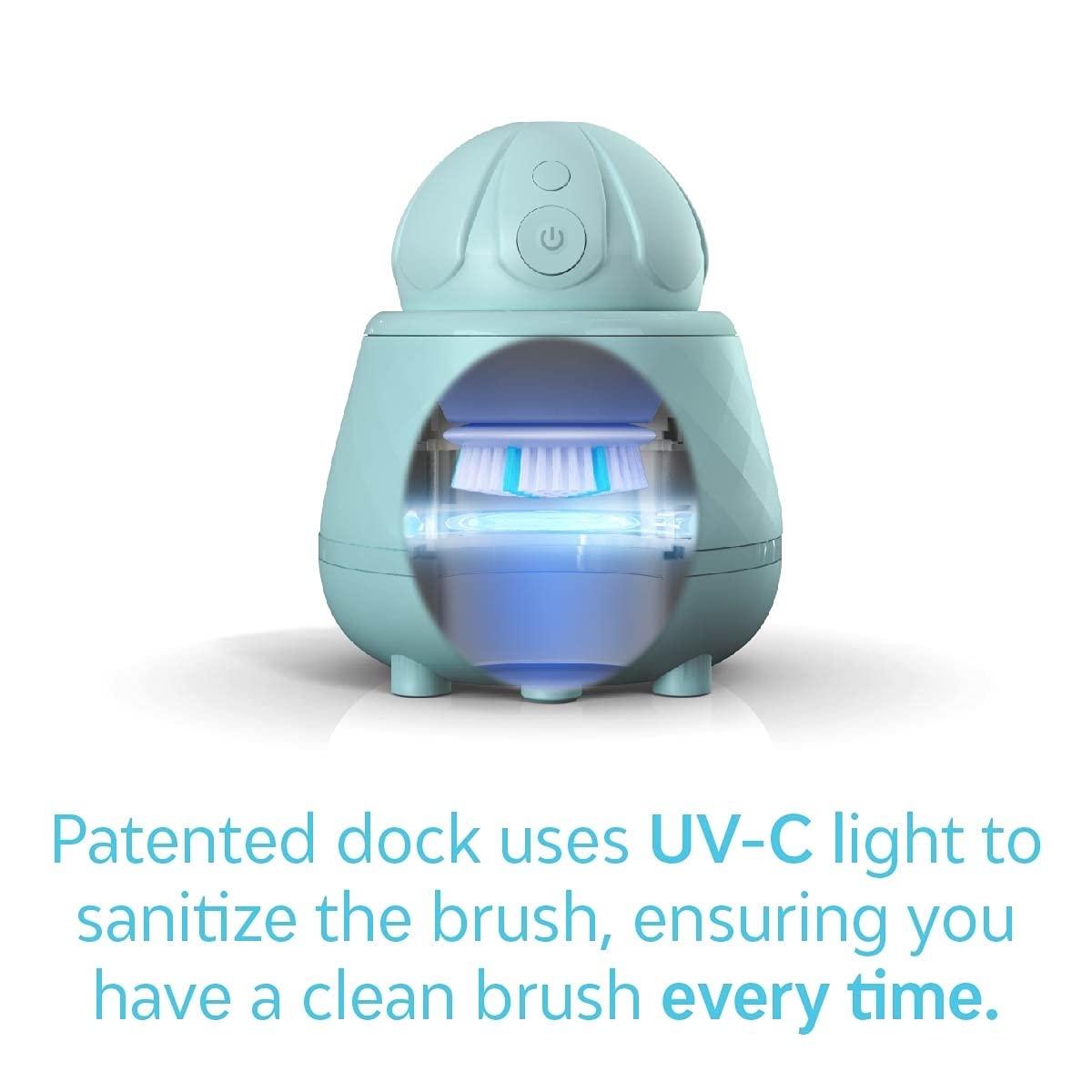 Tao Clean TAO Clean Ona Diamond Orbital Facial Brush and Cleansing Station, Electric Face Cleansing Brush with Ergonomic Handle, Dual Speed Settings, Light Blue