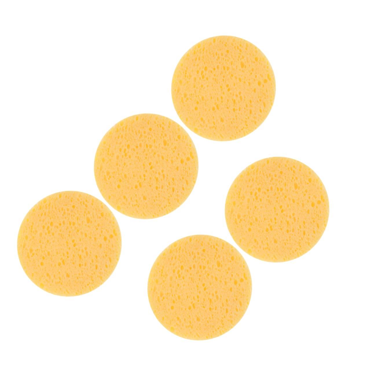 Ipetboom Ipetboom 10 Pcs Round Sponge Pads Makeup Remover Pads Round Face Sponge Kit Facial Powder for Women Circle Facial Sponge Makeup Remover Sponge Makeup Sponge Cleansing Facial Sponge Yellow