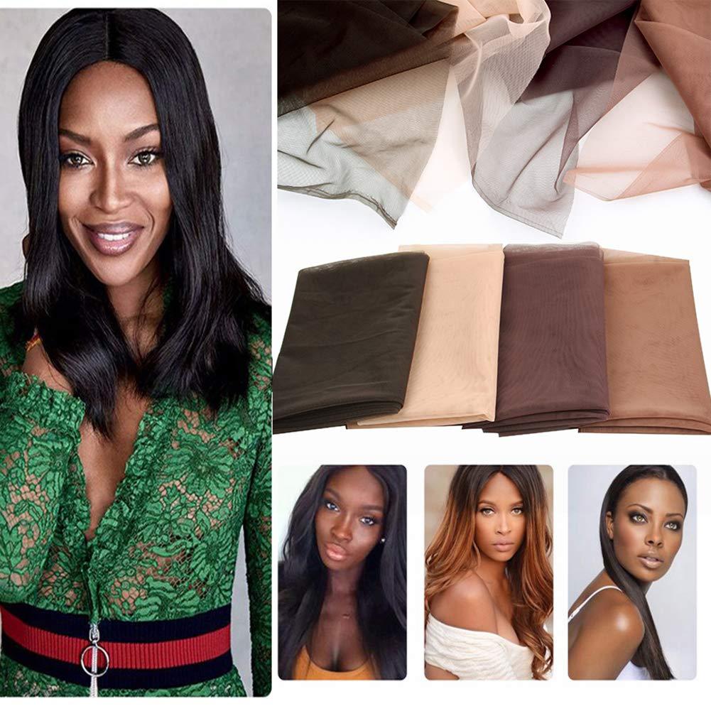 LesafeV LesafeV Swiss Lace For Wig Making 1 Pcs Lace Front Hair Net 1/4 Yard Weaving Wigs Foundation Toupee Frontal Closure Net For Making Wigs 2# Gray