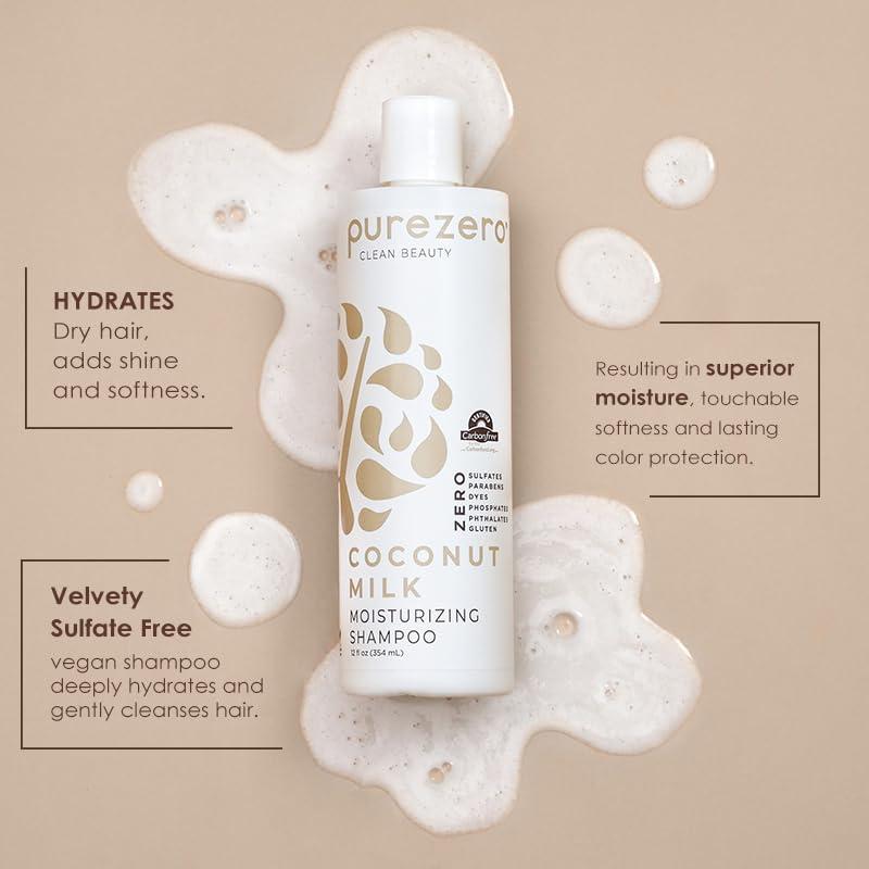 Purezero Purezero Coconut Milk BUNDLE [12oz Shampoo + Conditioner + 6 oz 9-in-1 Leave-in Conditioner] - Intense Hydration & Increased Shine