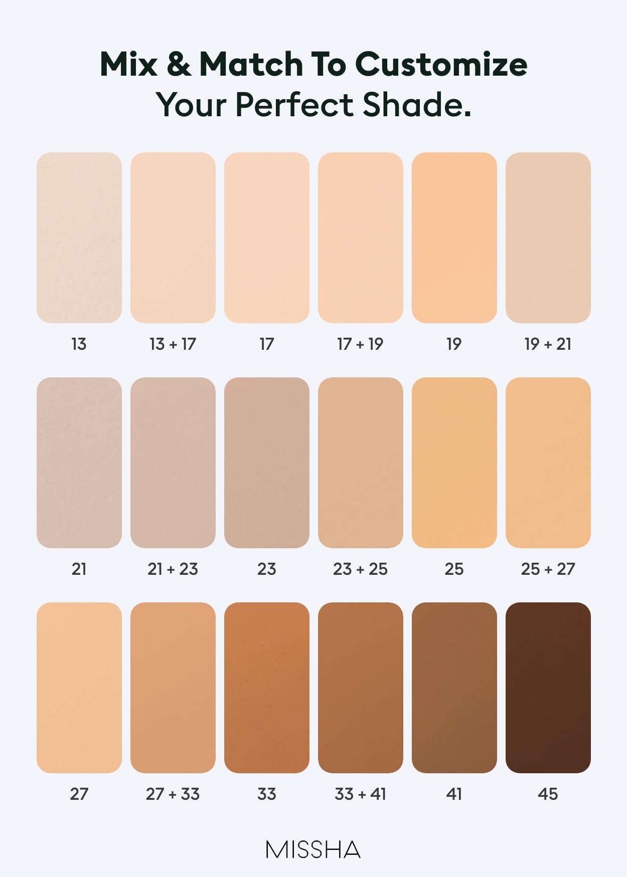 MISSHA MISSHA M PERFECT COVER SERUM BB CREAM No.23 Natural Beige, Skin Care Foundation Makeup, Tinted Moisturizer, Superfood Complex, Buildable Coverage, Glass Skin, Paraben Free, 1.18 Fl oz