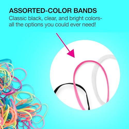 Scunci Scunci by Conair Hair Ties - Clear Elastics - Hair Accessories for Women - Black, Clear & Multi-color - 2000 Count