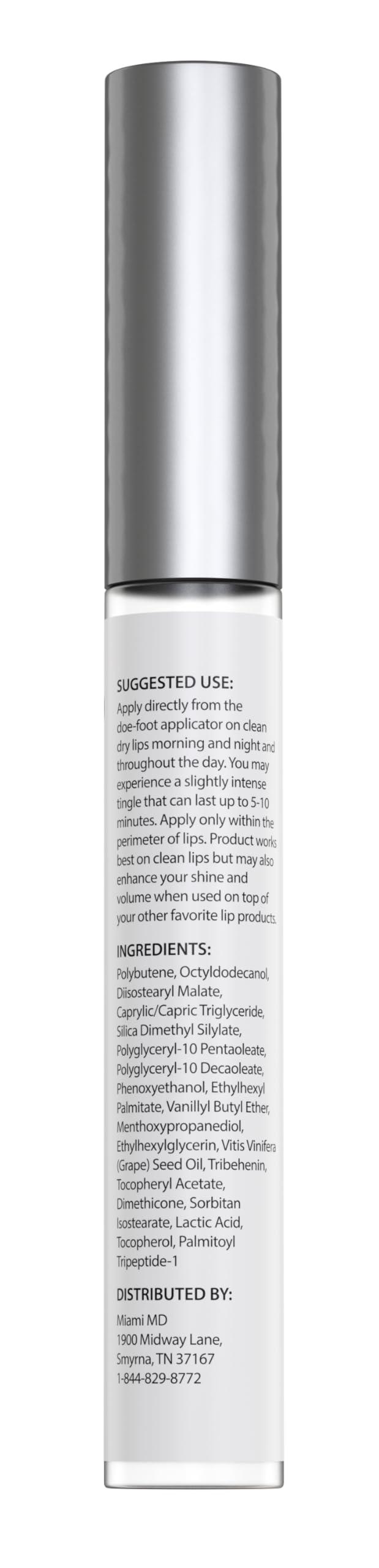 MiamiMD Lip Plumper (3ml) Premium Lip Gloss for Women -Hydrating and Nourishing with Collagen and Vitamin E - Gloss Plumper