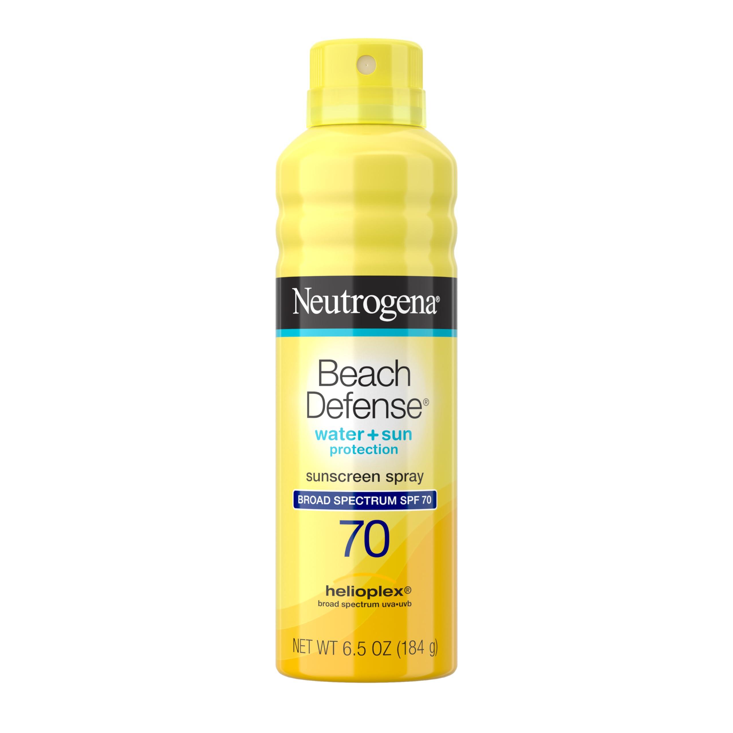 Neutrogena Neutrogena Beach Defense Sunscreen Spray Broad Spectrum SPF 70, 6.5 Oz, Water Resistant, Fast Absorbing, Oxybenzone Free, Lightweight Sun Protection, Face and Body Sunscreen