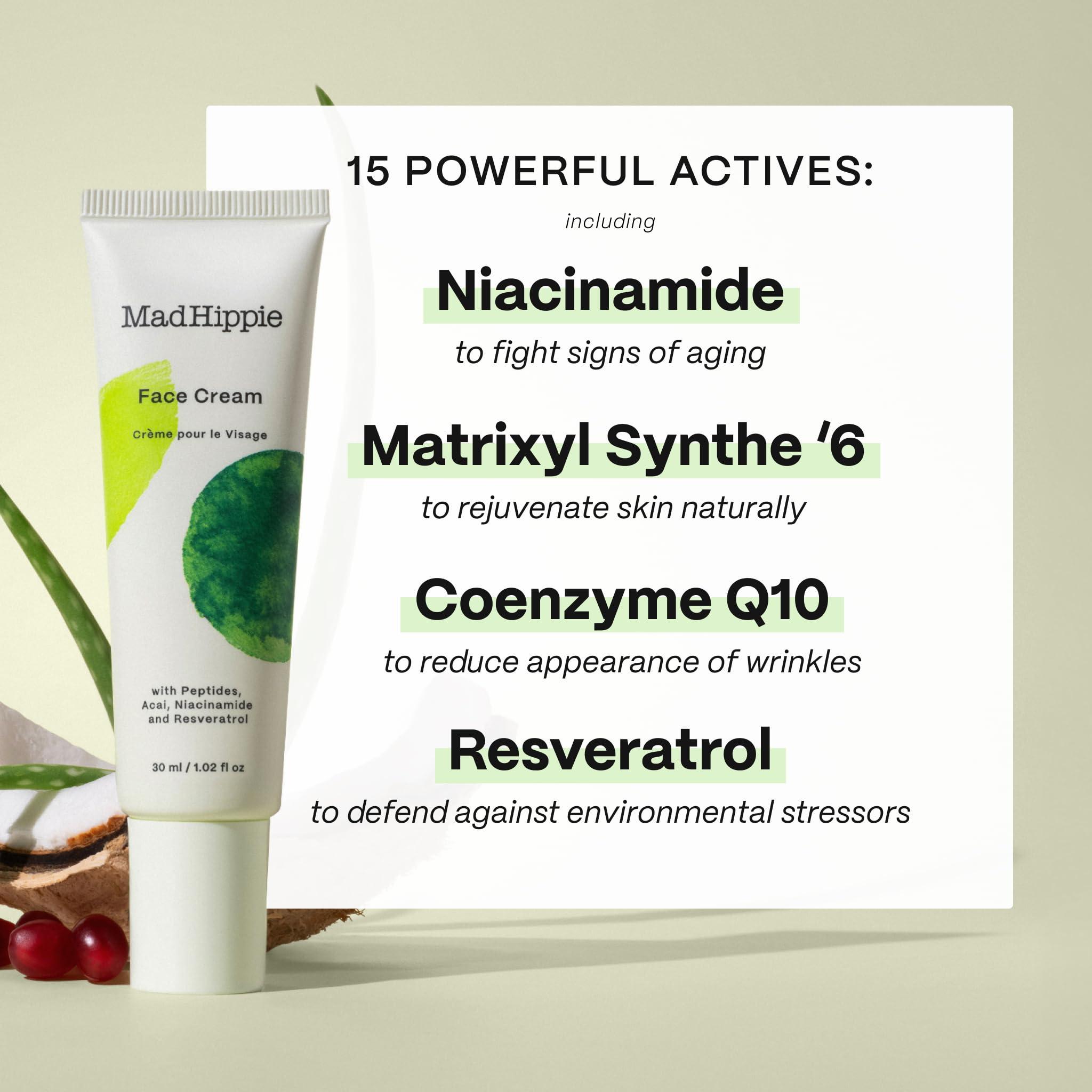 Mad Hippie Mad Hippie Face Cream Age-Defying Face Moisturizer & Skin Tightening Cream with Niacinamide, Advanced Peptides & Argan Oil (1.02 Oz)