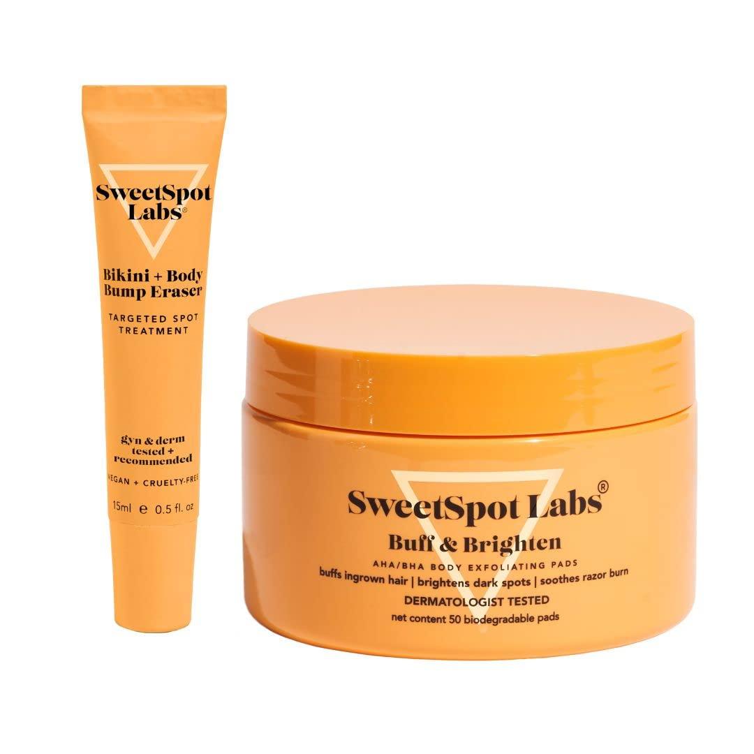 SweetSpot Labs SweetSpot Labs Ingrown Hair Removal Kit | Razor Bump & Ingrown Hair Treatment For Bikini Area, Body & Underarms | Safe for All Skin, Bump Eraser and Buff and Brighten Pads Set