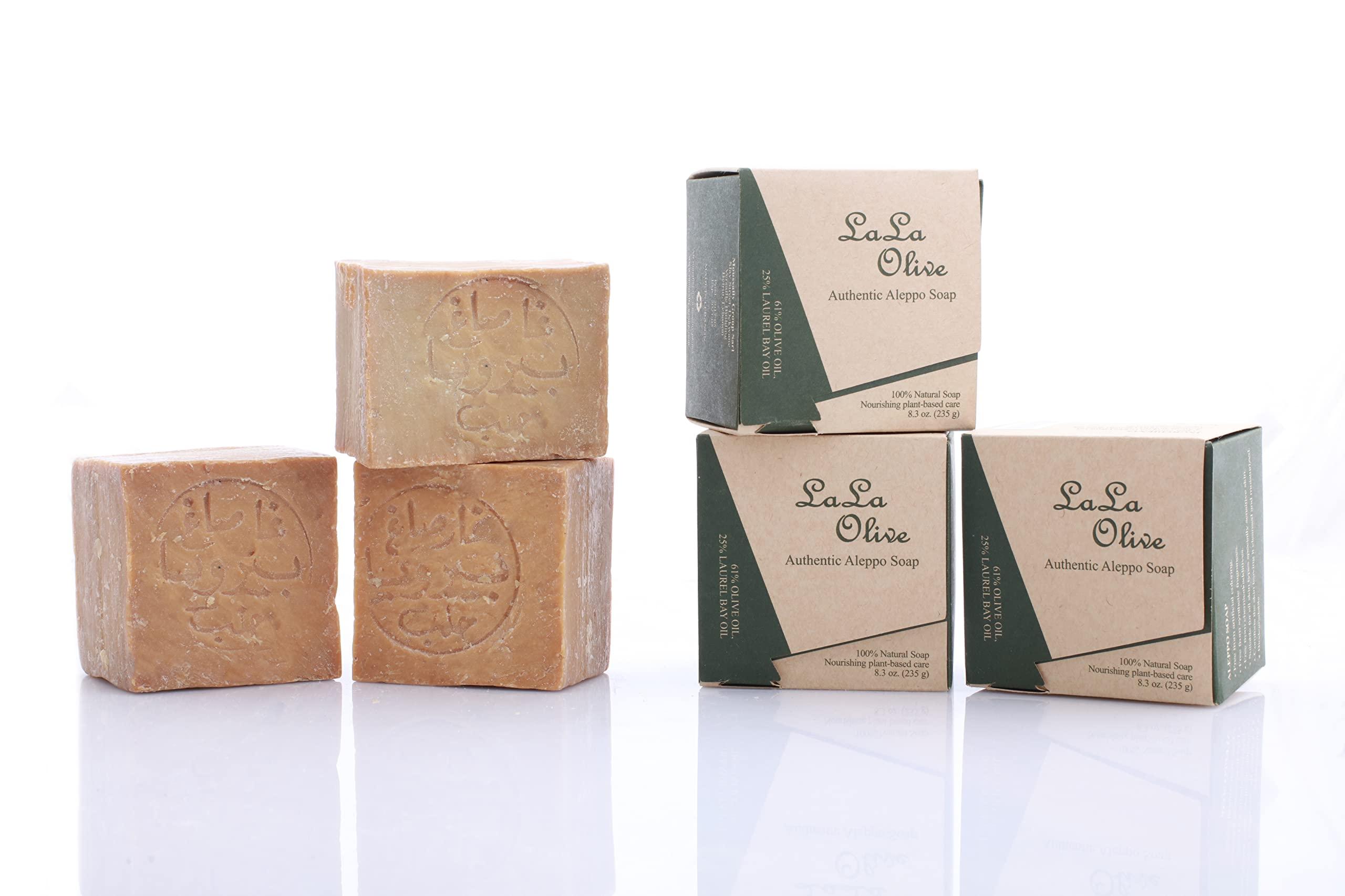 La La Olive Authentic Aleppo Soap 86% Olive Oil & Laurel Oil Bar Organic, Vegan, All-Natural for Body, Face, Hands, Bath and Hair - 200 gr