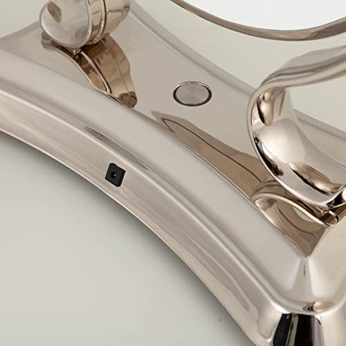 Zadro Zadro 12" Glamour LED Makeup Mirror with Lights and Magnification 5X/1X Touch Control Mirror with Lights for Makeup Desk (X-Large | 5X/1X | 12" W x 16" H | LED, Polished Nickel)